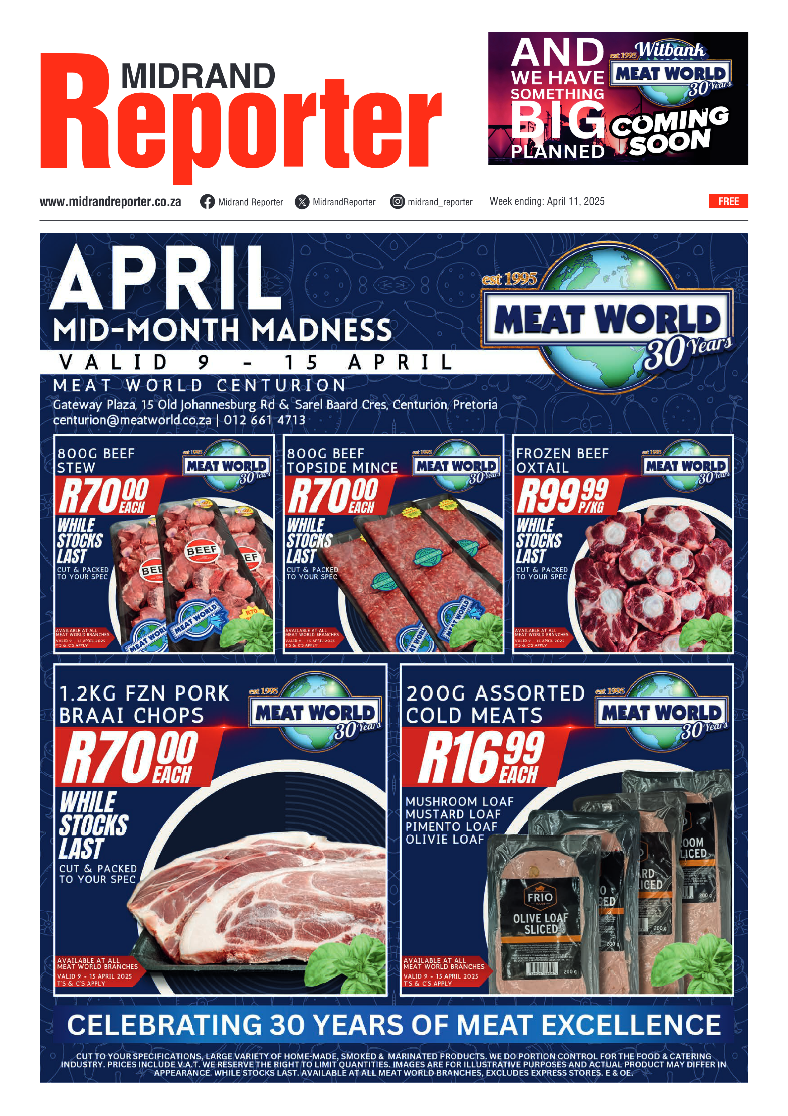 Midrand Reporter 11 April 2025 page 1