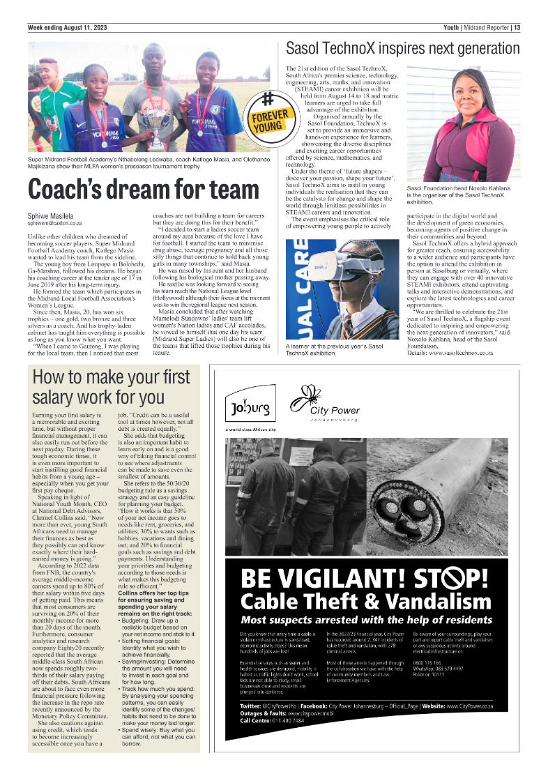 Midrand Reporter 11 August 2023 page 13