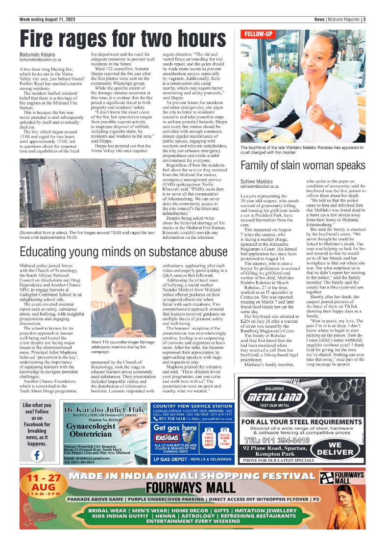 Midrand Reporter 11 August 2023 page 3
