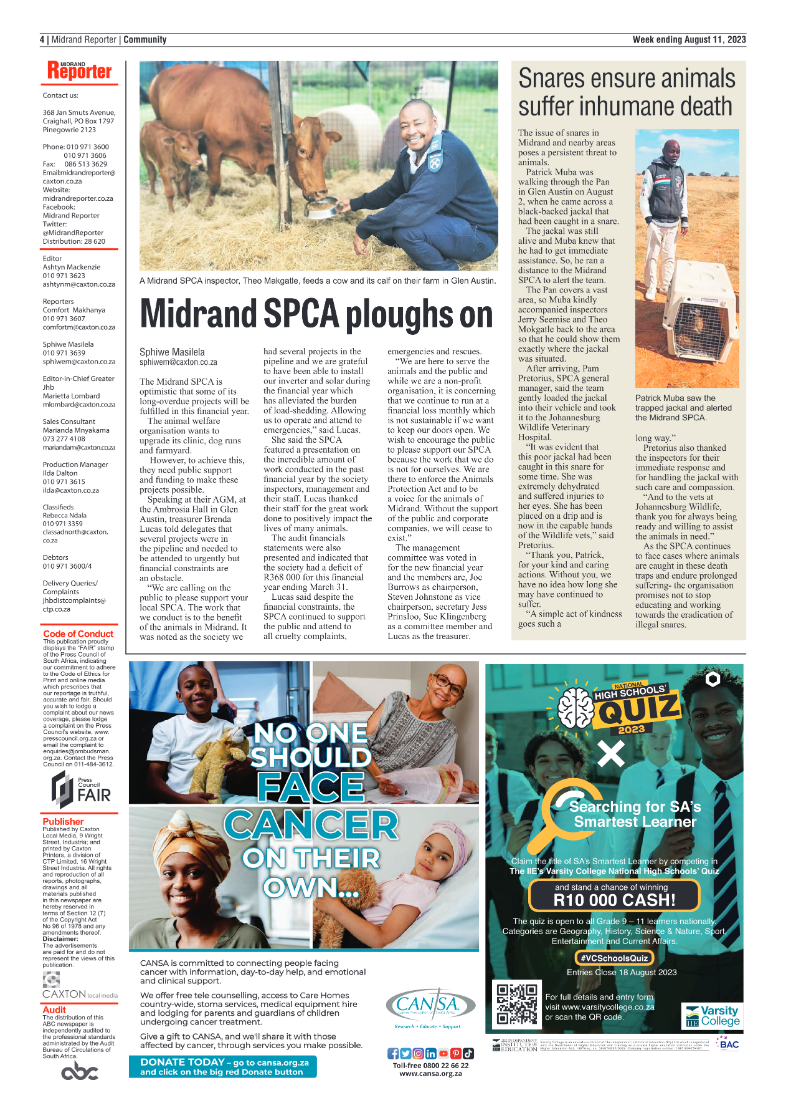 Midrand Reporter 11 August 2023 page 4