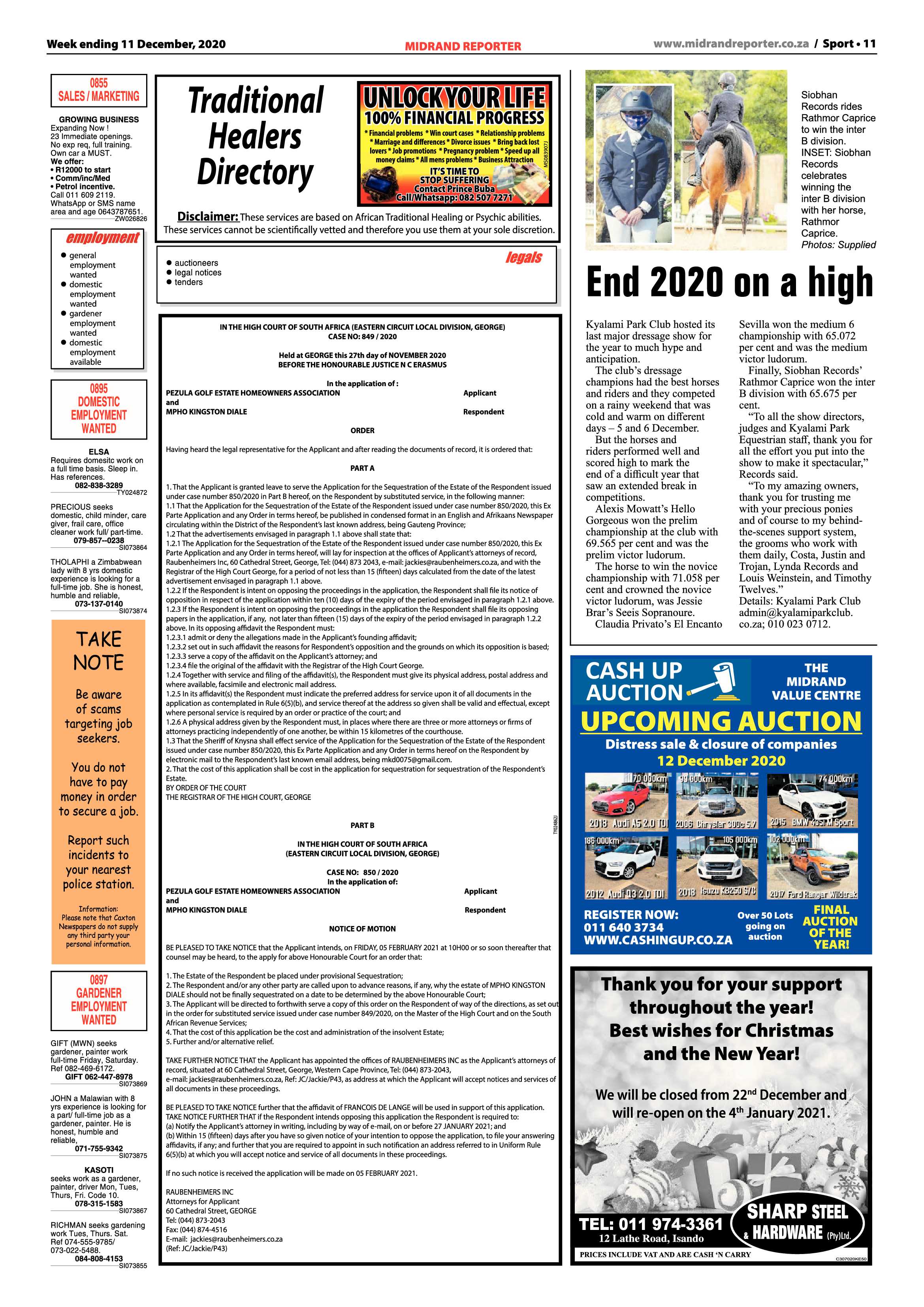 Midrand Reporter 11 December 2020 page 11