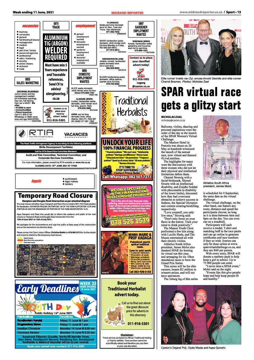 Midrand Reporter 11 June 2021 page 15