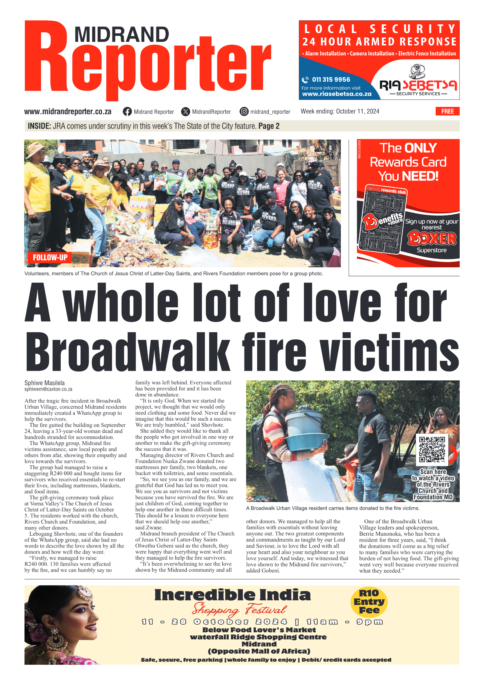Midrand Reporter 11 October 2024 page 1
