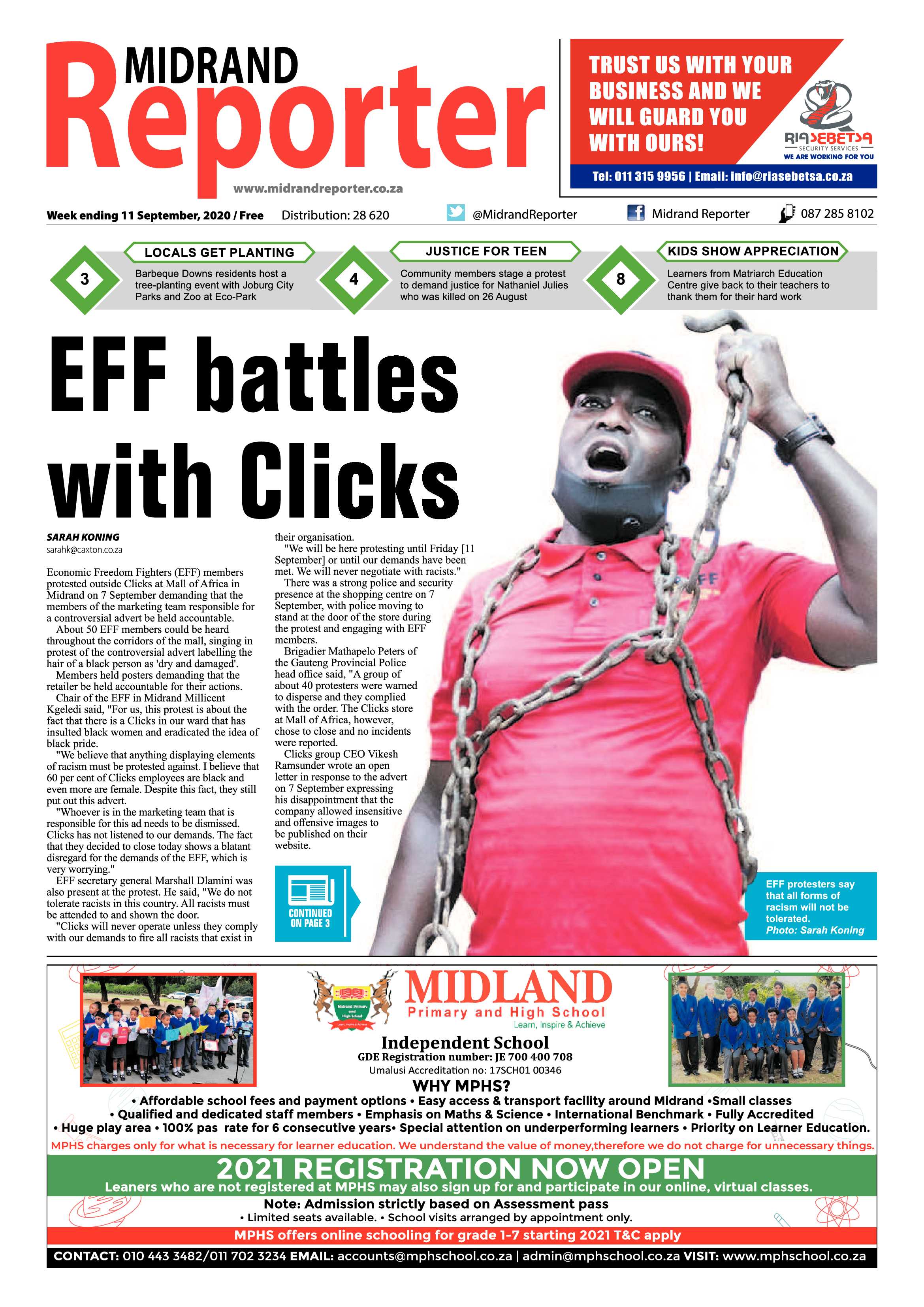Midrand Reporter 11 September 2020 page 1