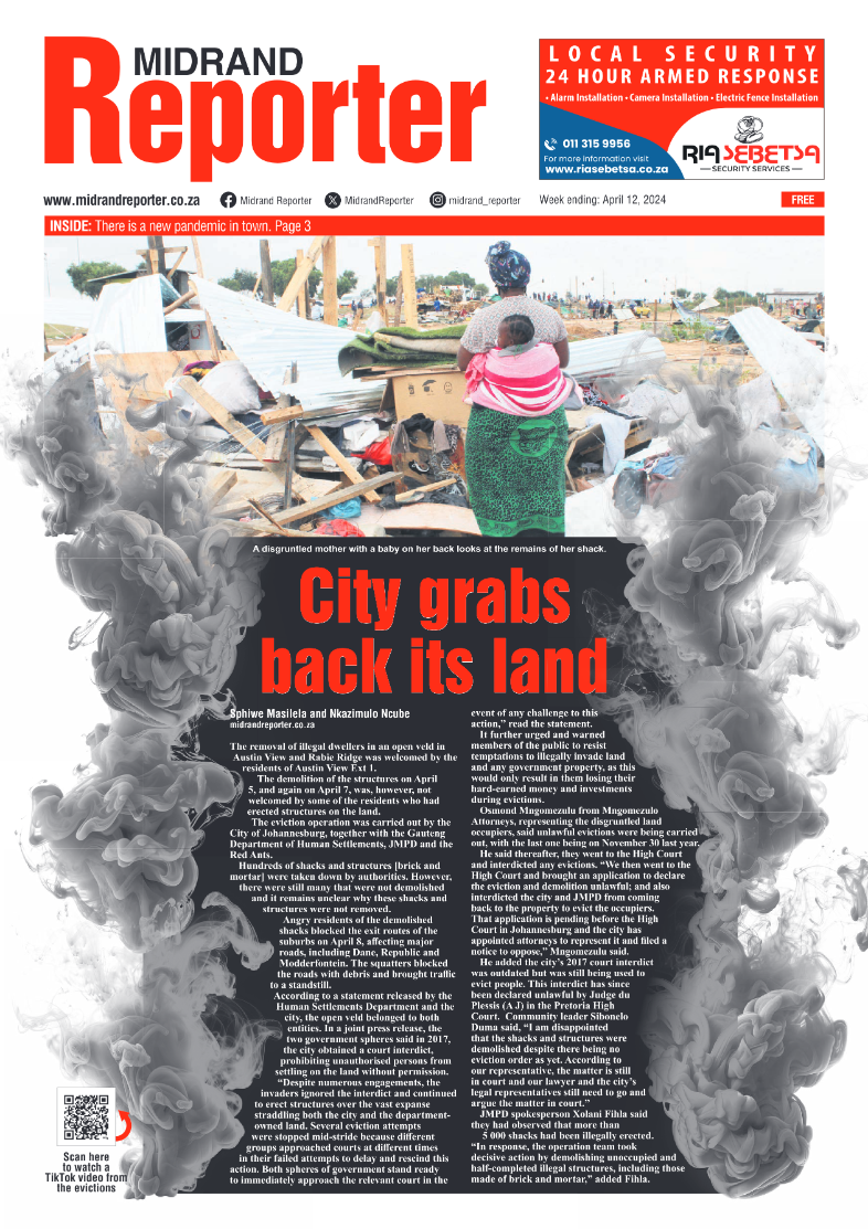 Midrand Reporter 12 April 2024 page 1