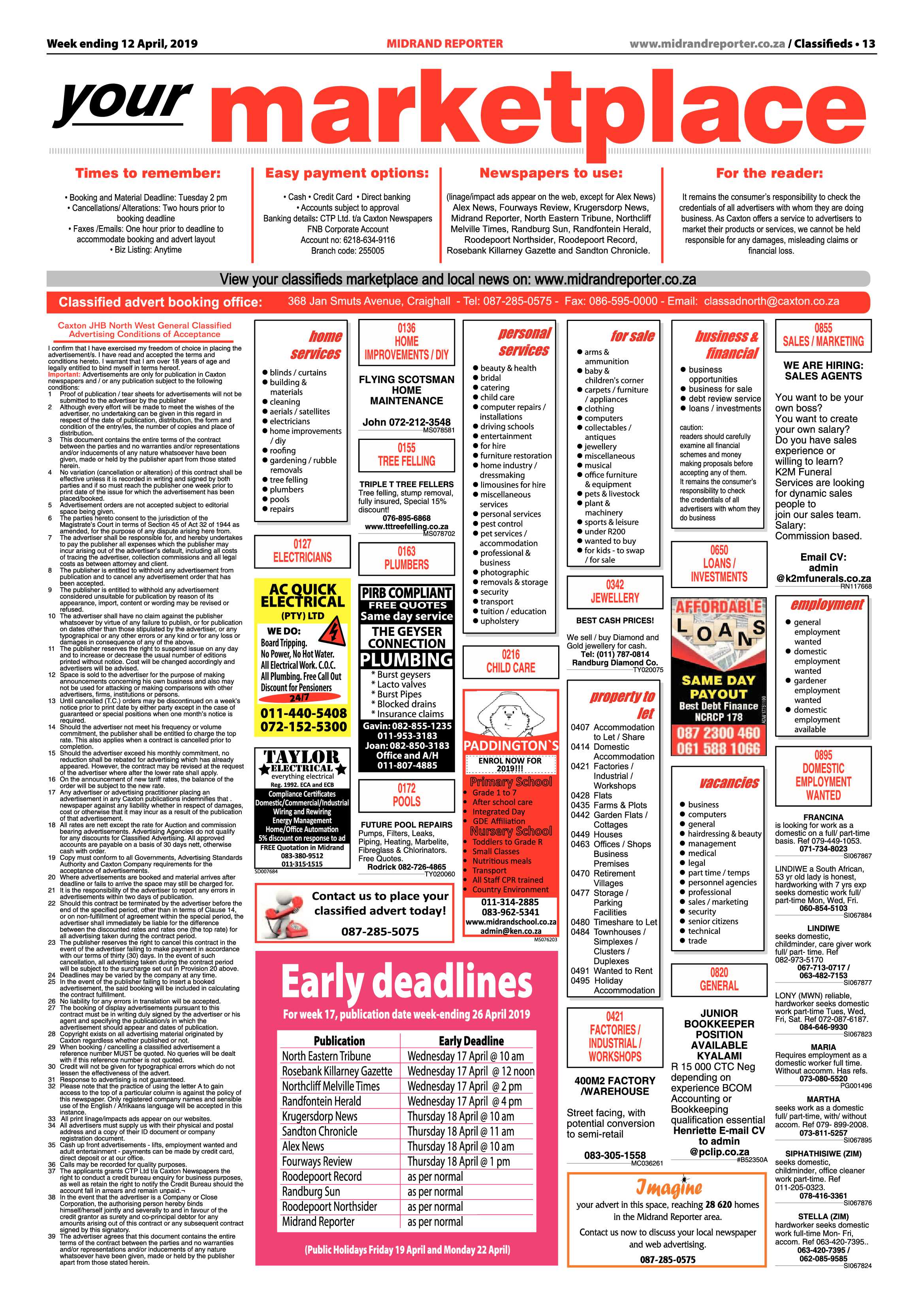 Midrand Reporter 12 April, 2019 page 13