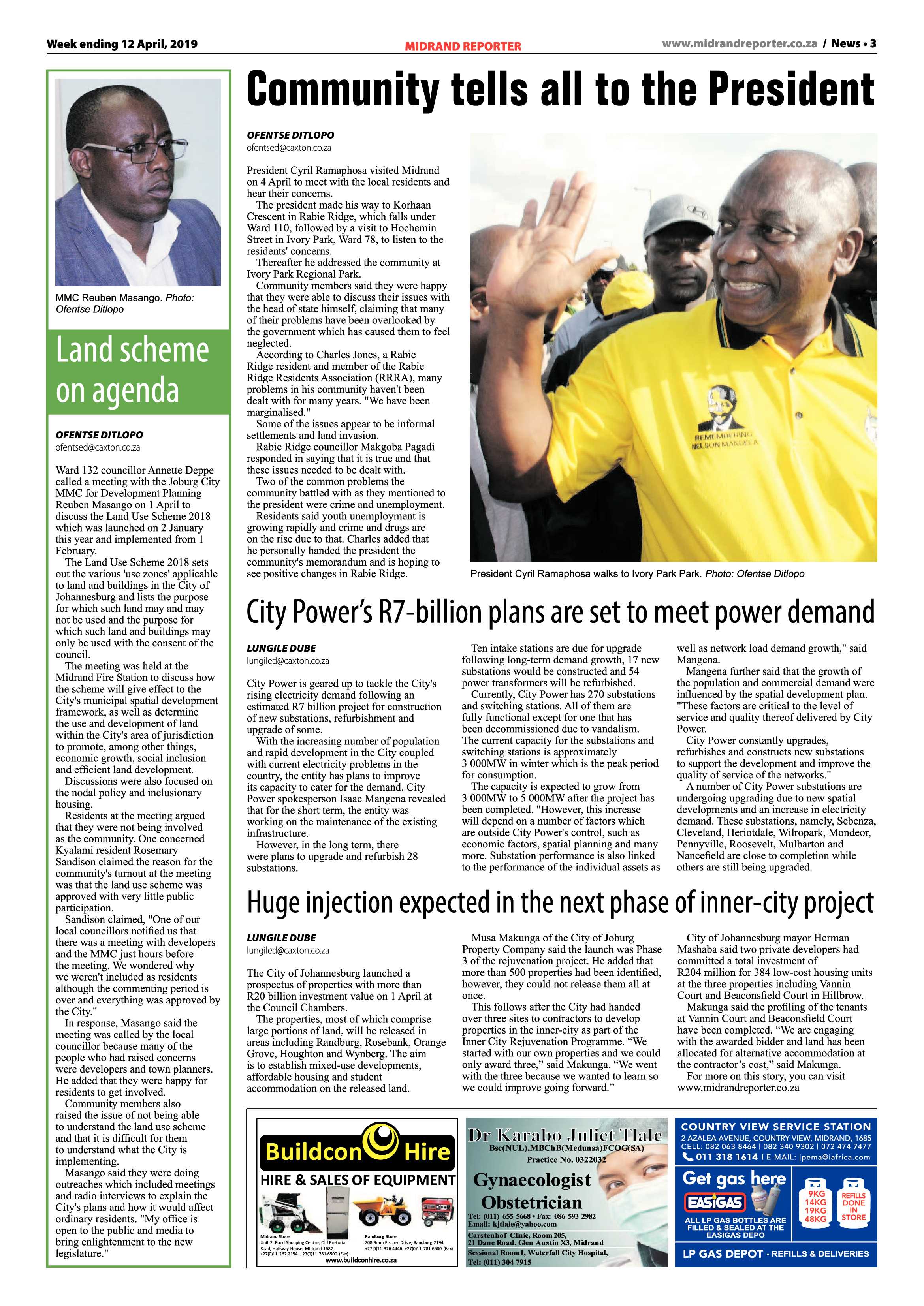 Midrand Reporter 12 April, 2019 page 3