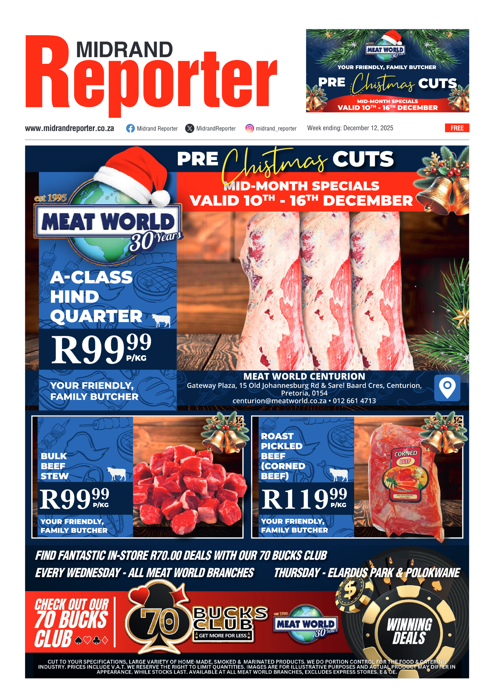 Midrand Reporter 12 December 2025 page 1