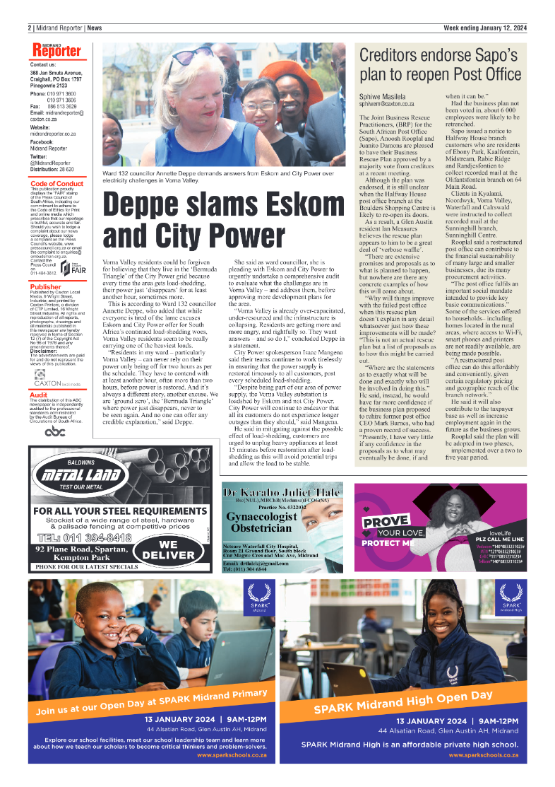 Midrand Reporter 12 January 2024 page 2