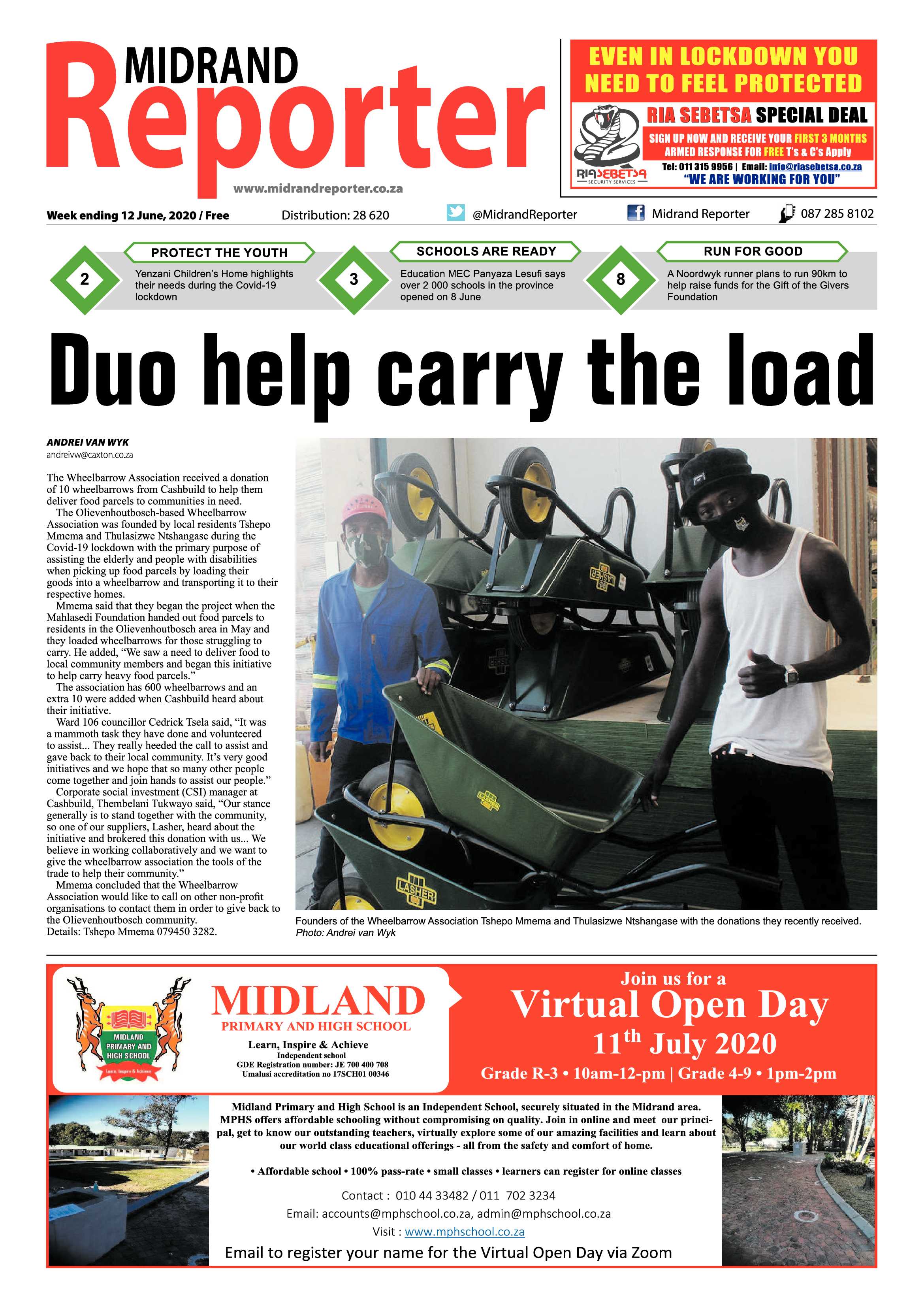 Midrand Reporter 12 June 2020 page 1