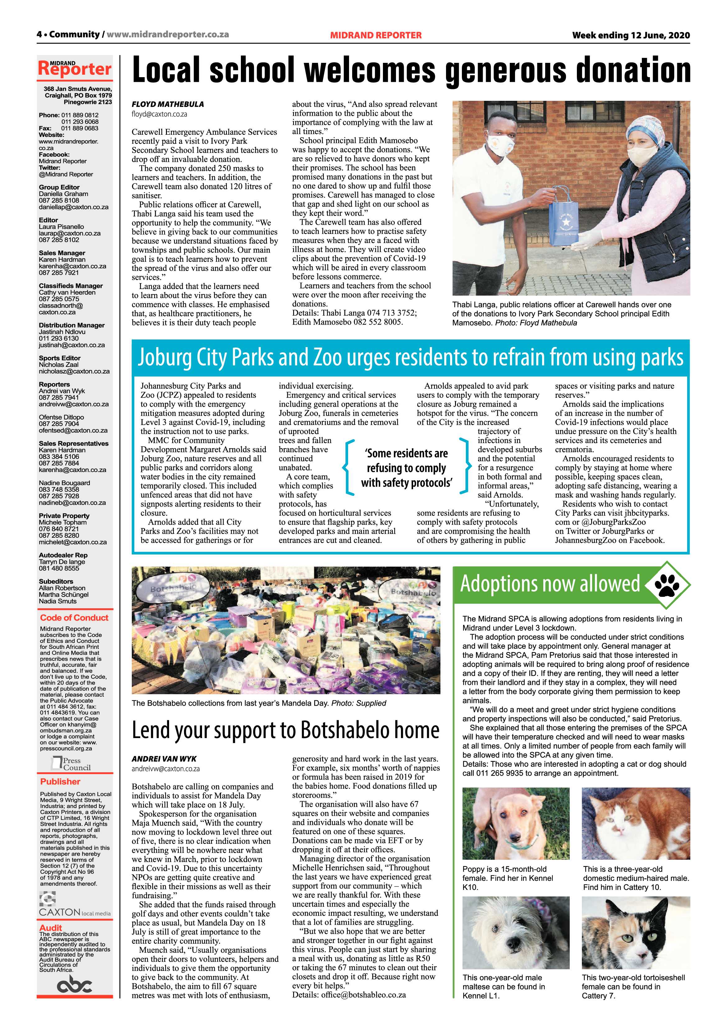 Midrand Reporter 12 June 2020 page 4