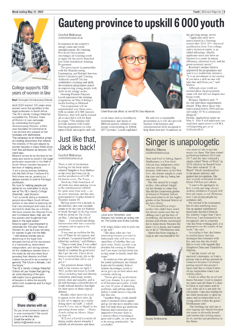 Midrand Reporter 12 May 2023 page 9