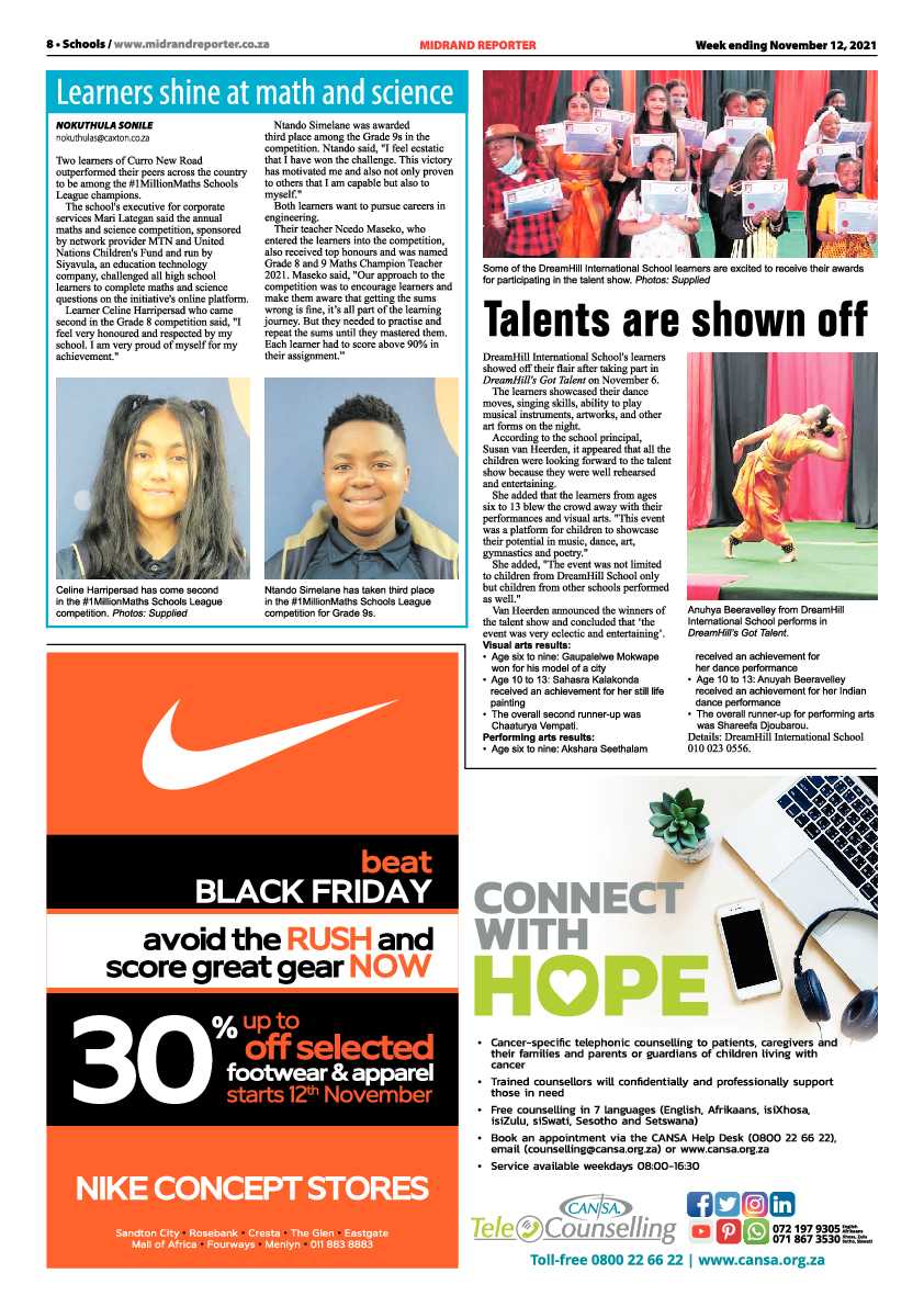 Midrand Reporter  12 November 2021 page 10