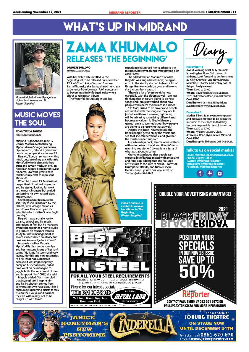 Midrand Reporter  12 November 2021 page 13