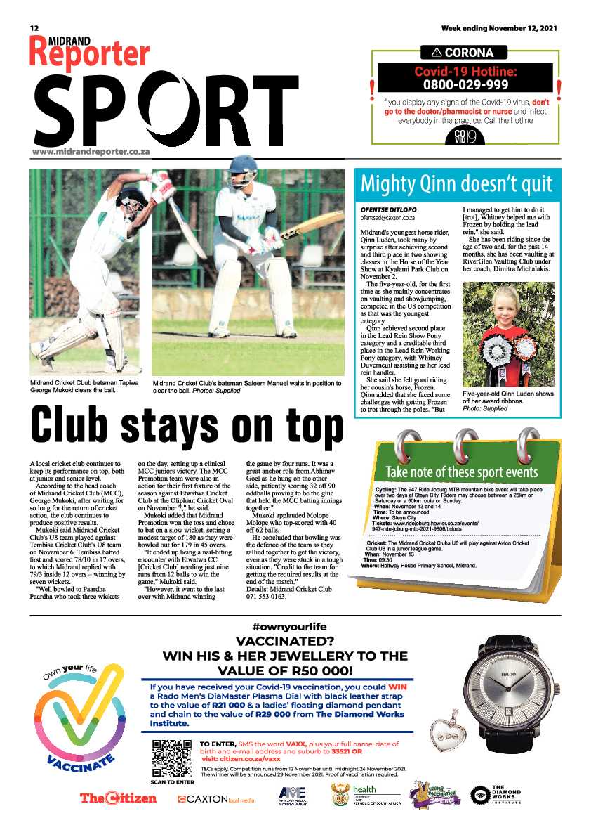 Midrand Reporter  12 November 2021 page 14