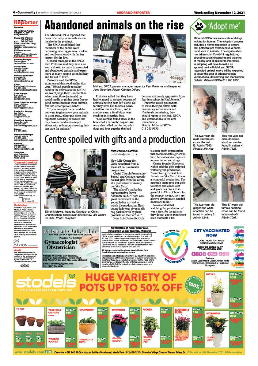 Midrand Reporter  12 November 2021 page 6