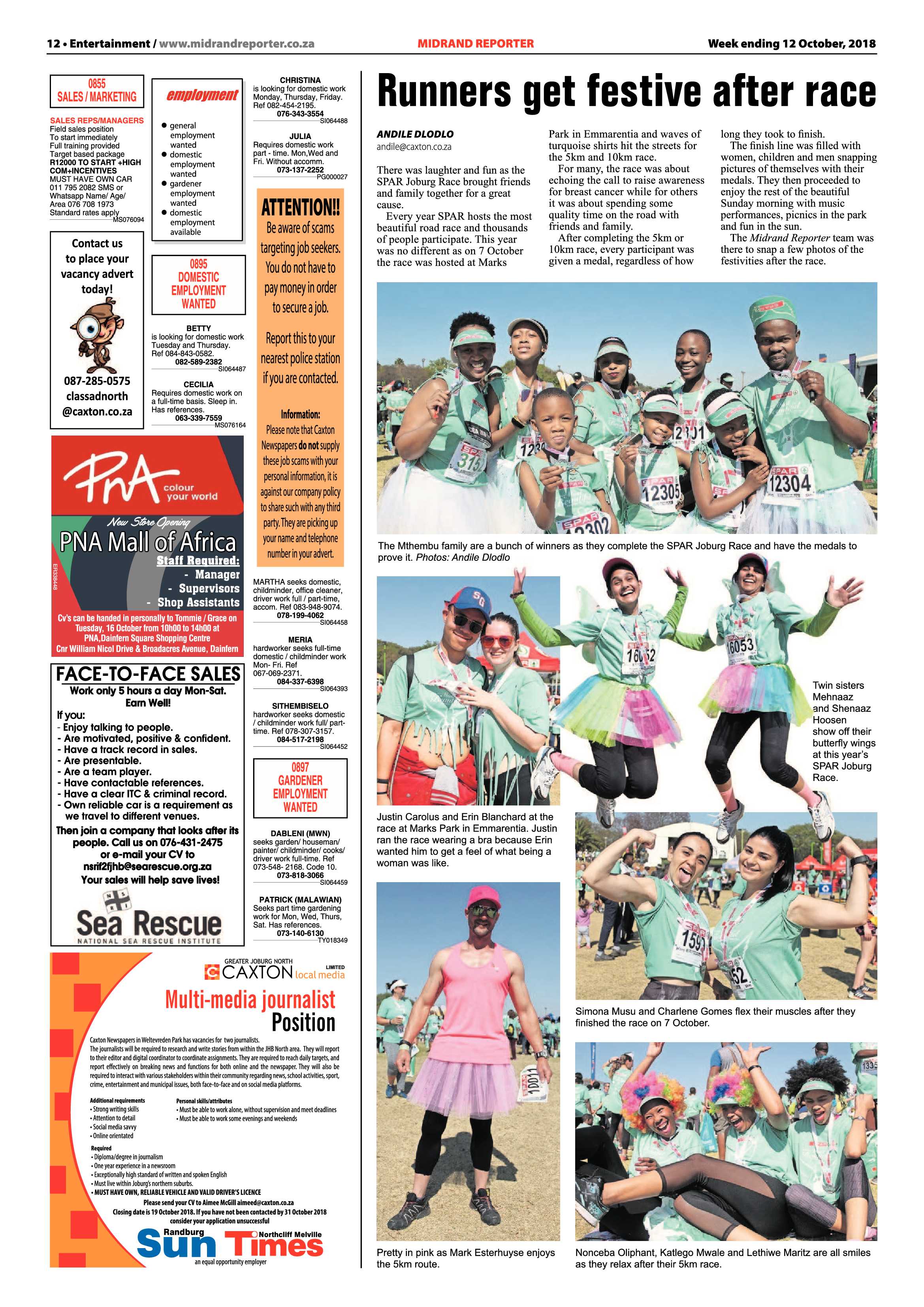 Midrand Reporter 12 October, 2018 page 12