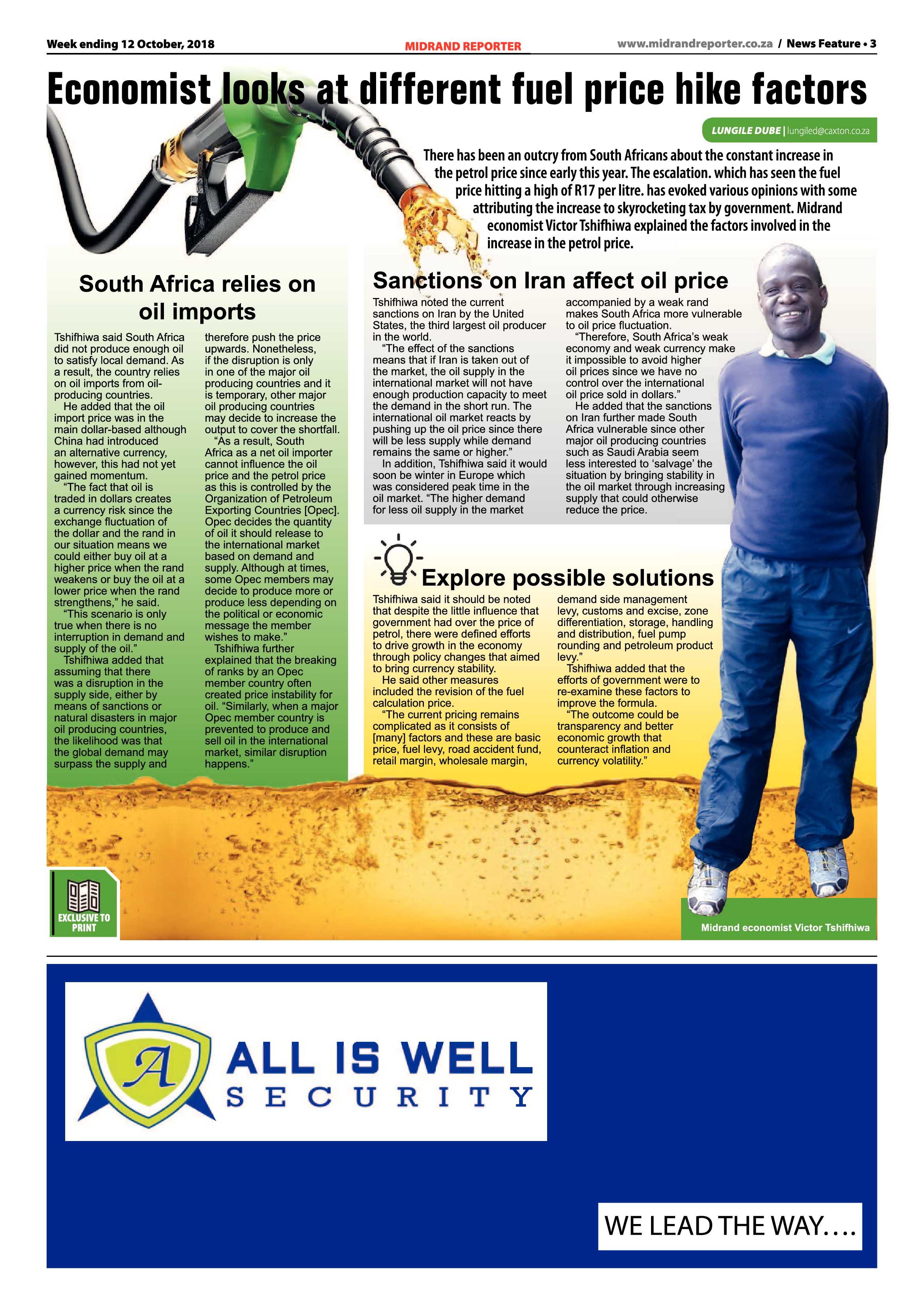 Midrand Reporter 12 October, 2018 page 3