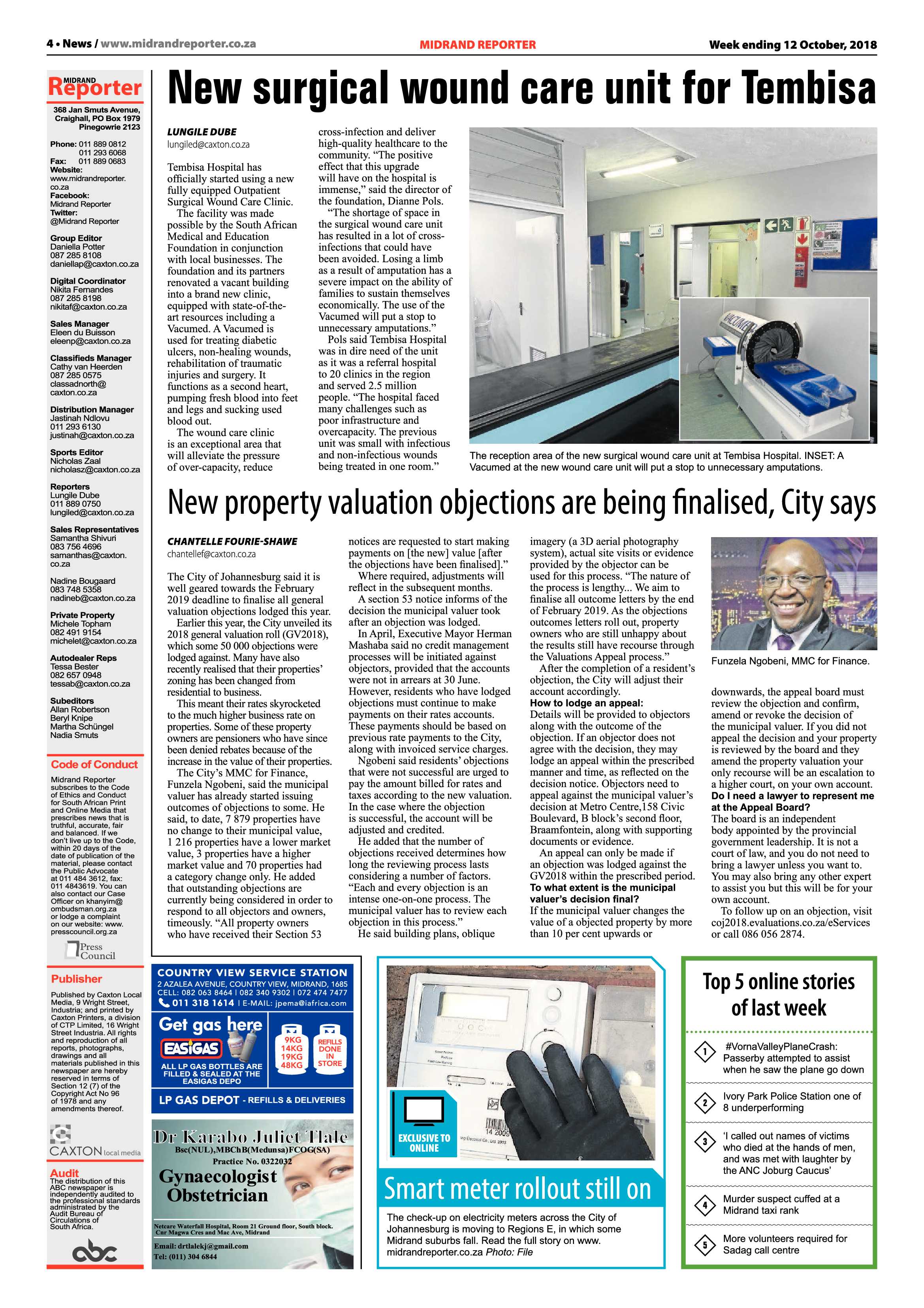 Midrand Reporter 12 October, 2018 page 4