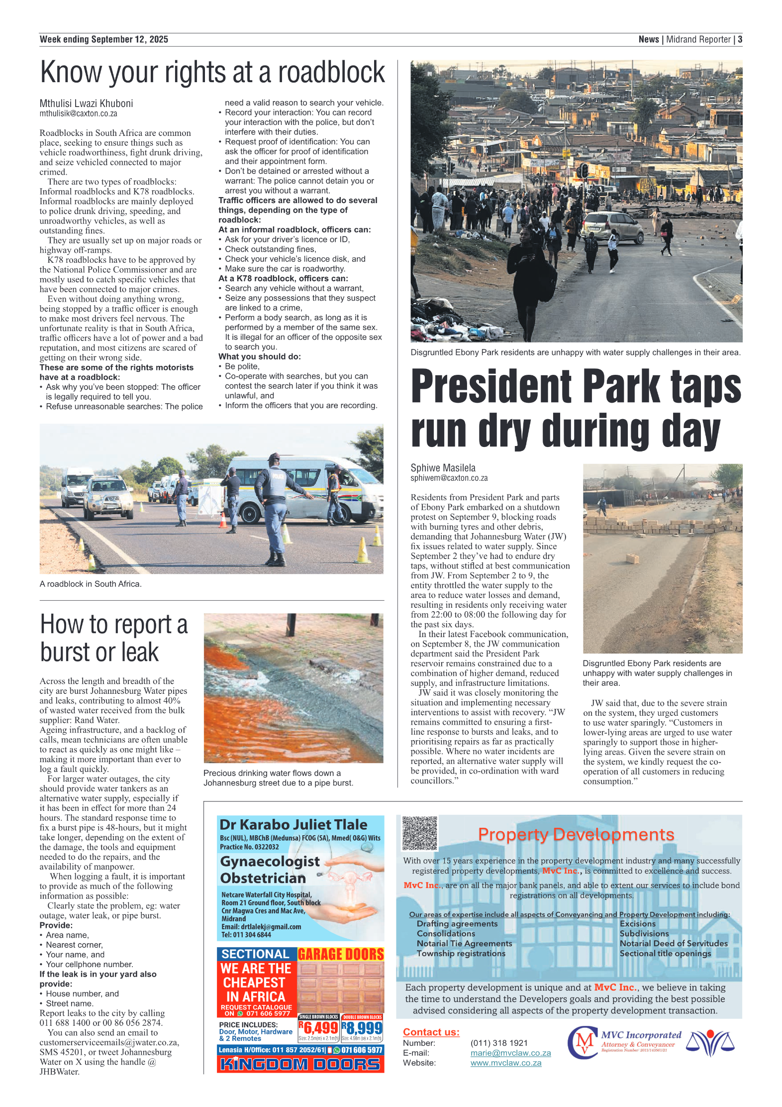 Midrand Reporter 12 September 2025 page 3