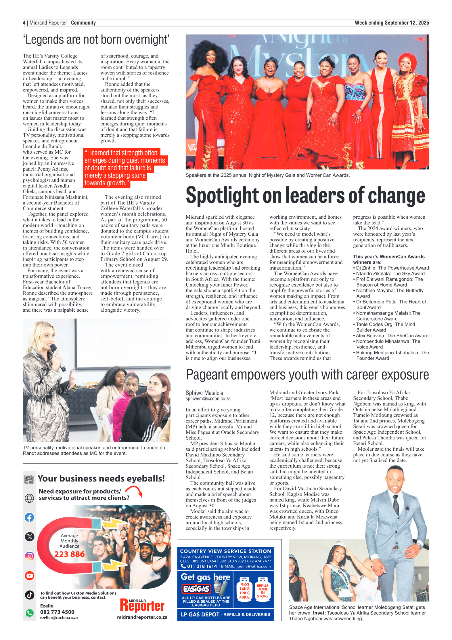 Midrand Reporter 12 September 2025 page 4