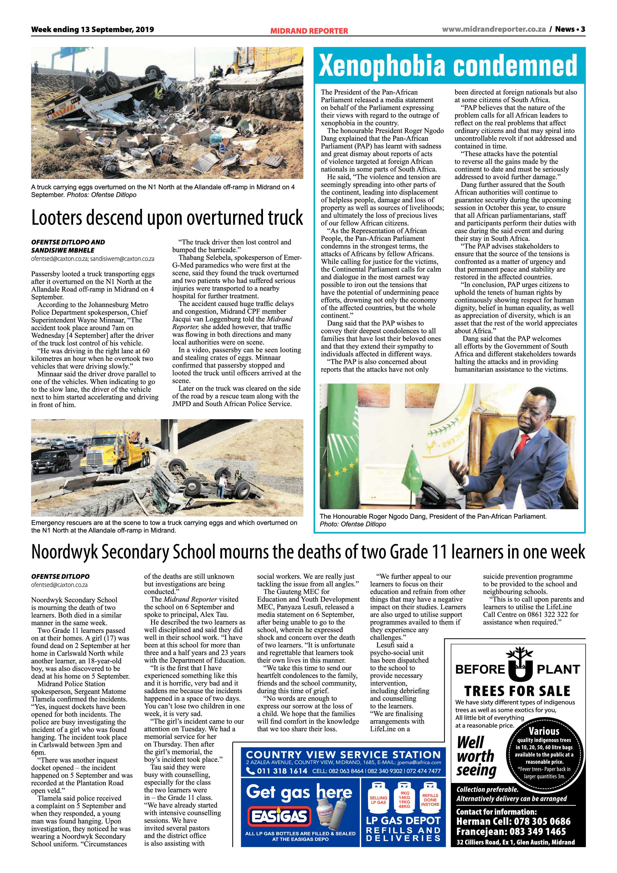 Midrand Reporter 12 September, 2019 page 3