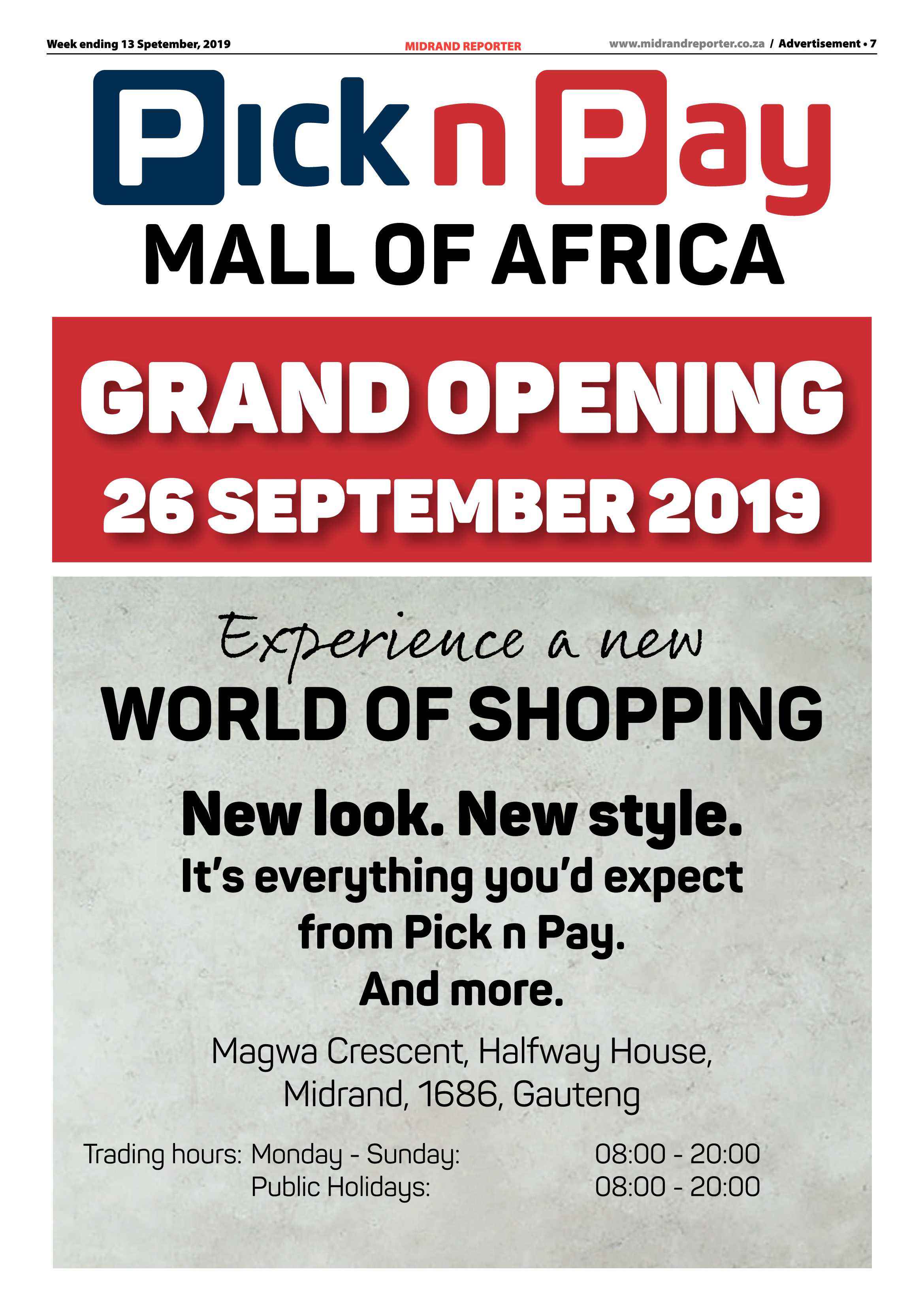 Midrand Reporter 12 September, 2019 page 7