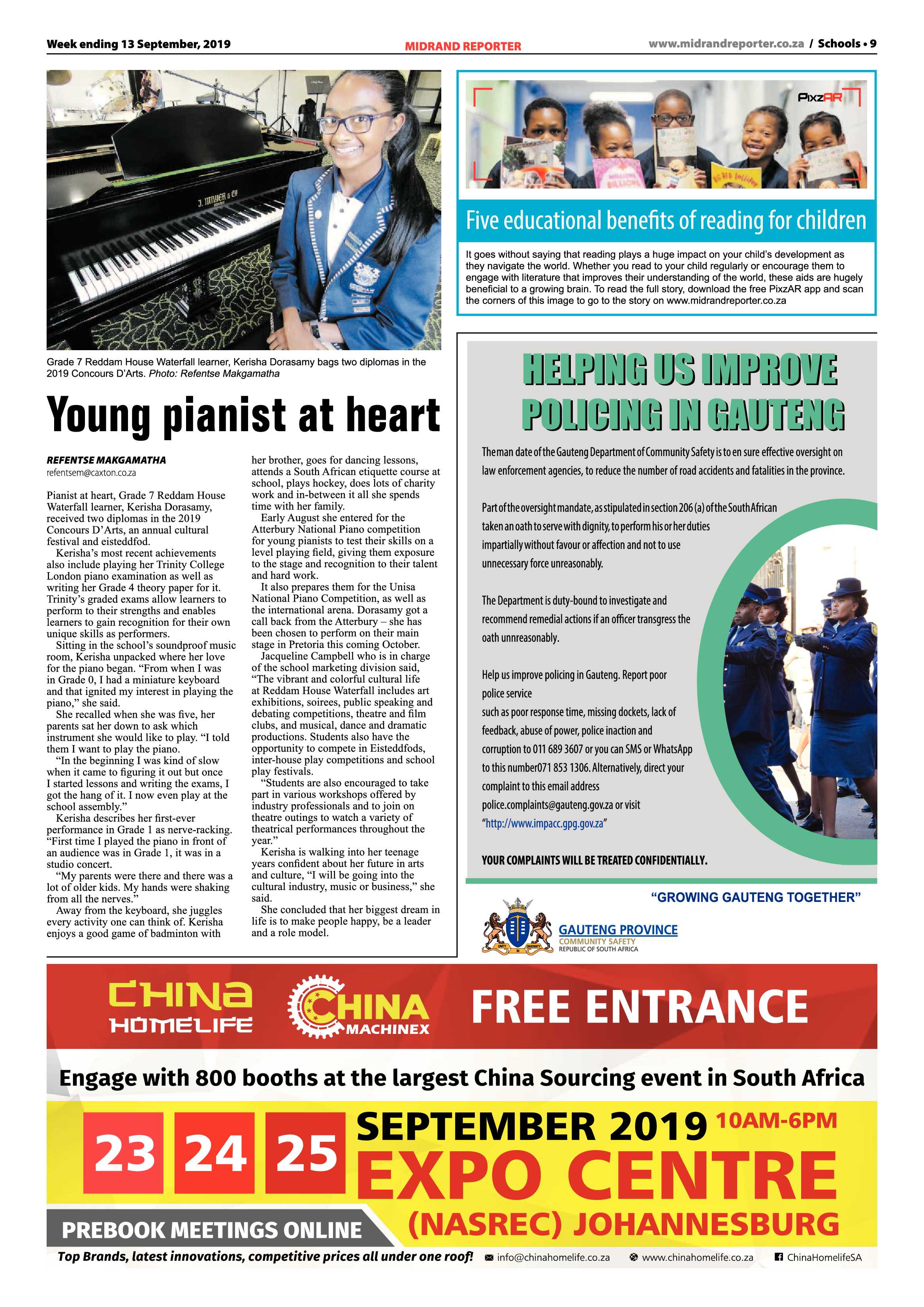 Midrand Reporter 12 September, 2019 page 9