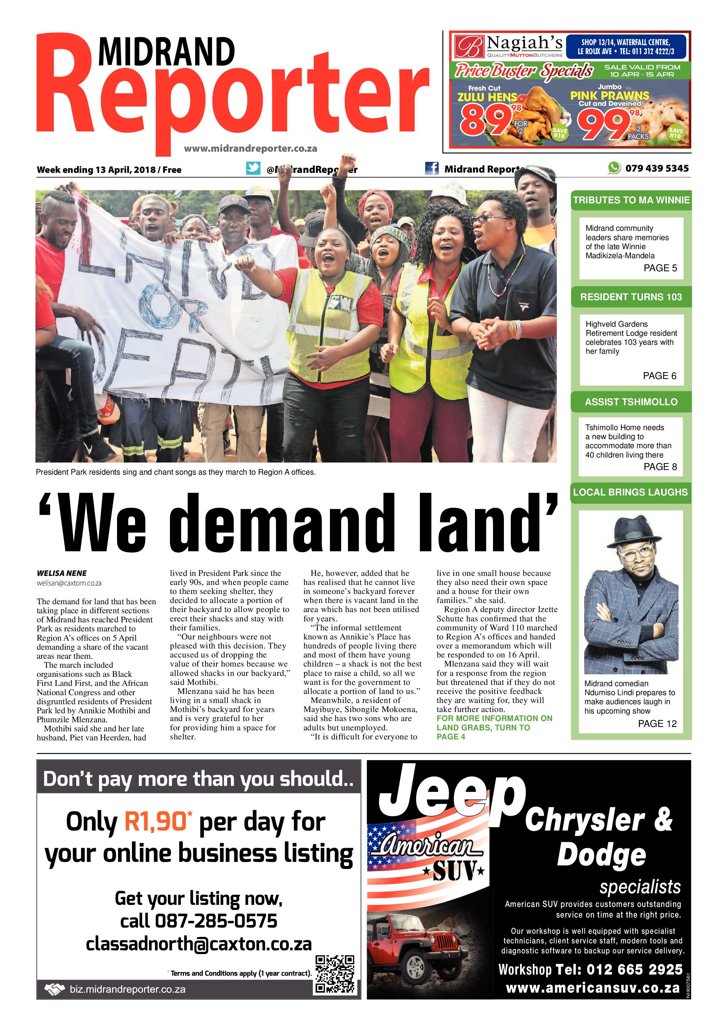 Midrand Reporter 2018 page 1
