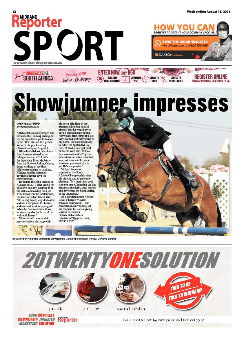 Midrand Reporter 13 August 2021 page 12