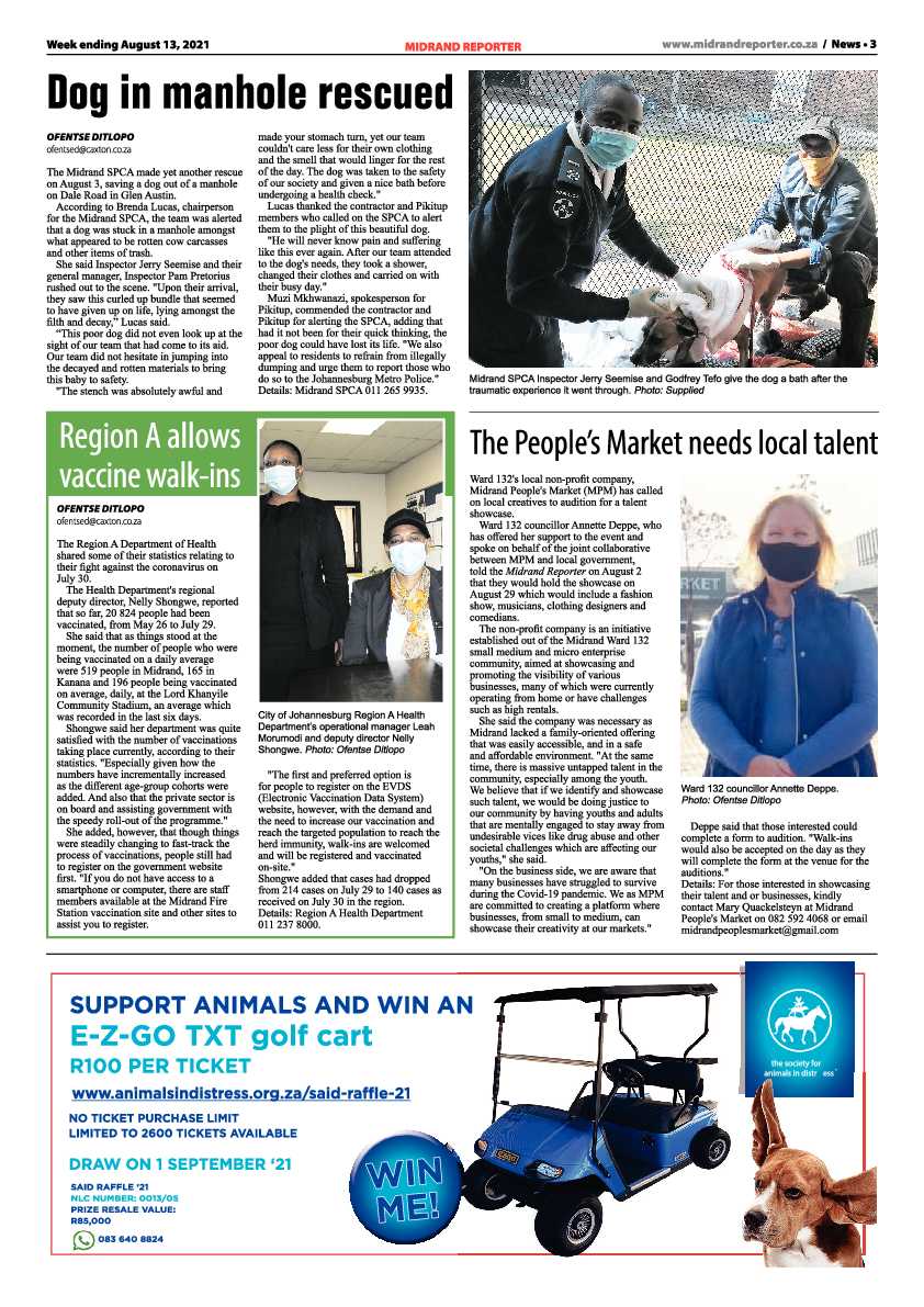 Midrand Reporter 13 August 2021 page 3