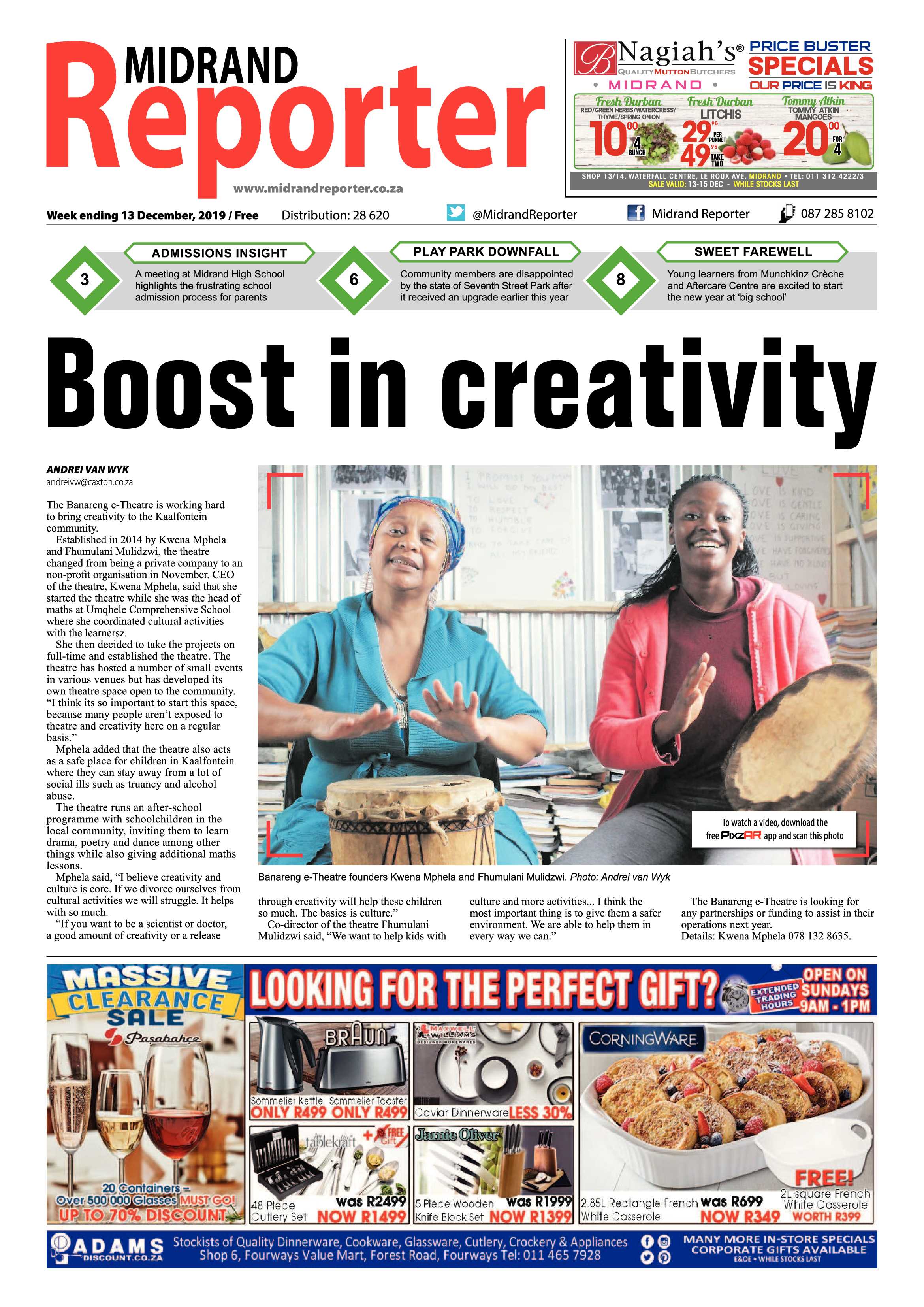Midrand Reporter 13 December 2019 page 1