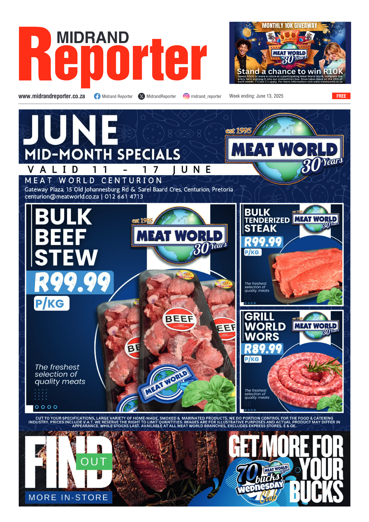 Midrand Reporter 13 June 2025 page 1