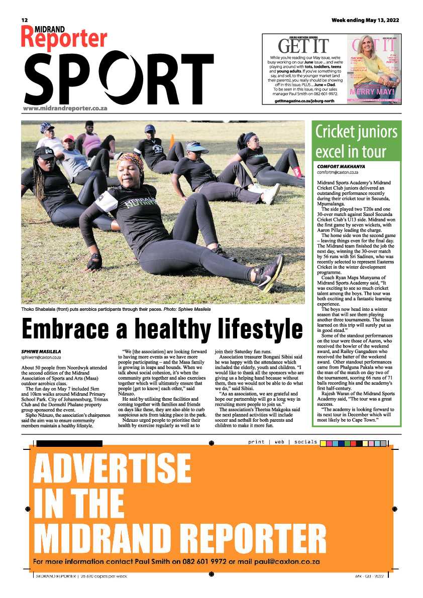 Midrand Reporter 13 May 2022 page 12