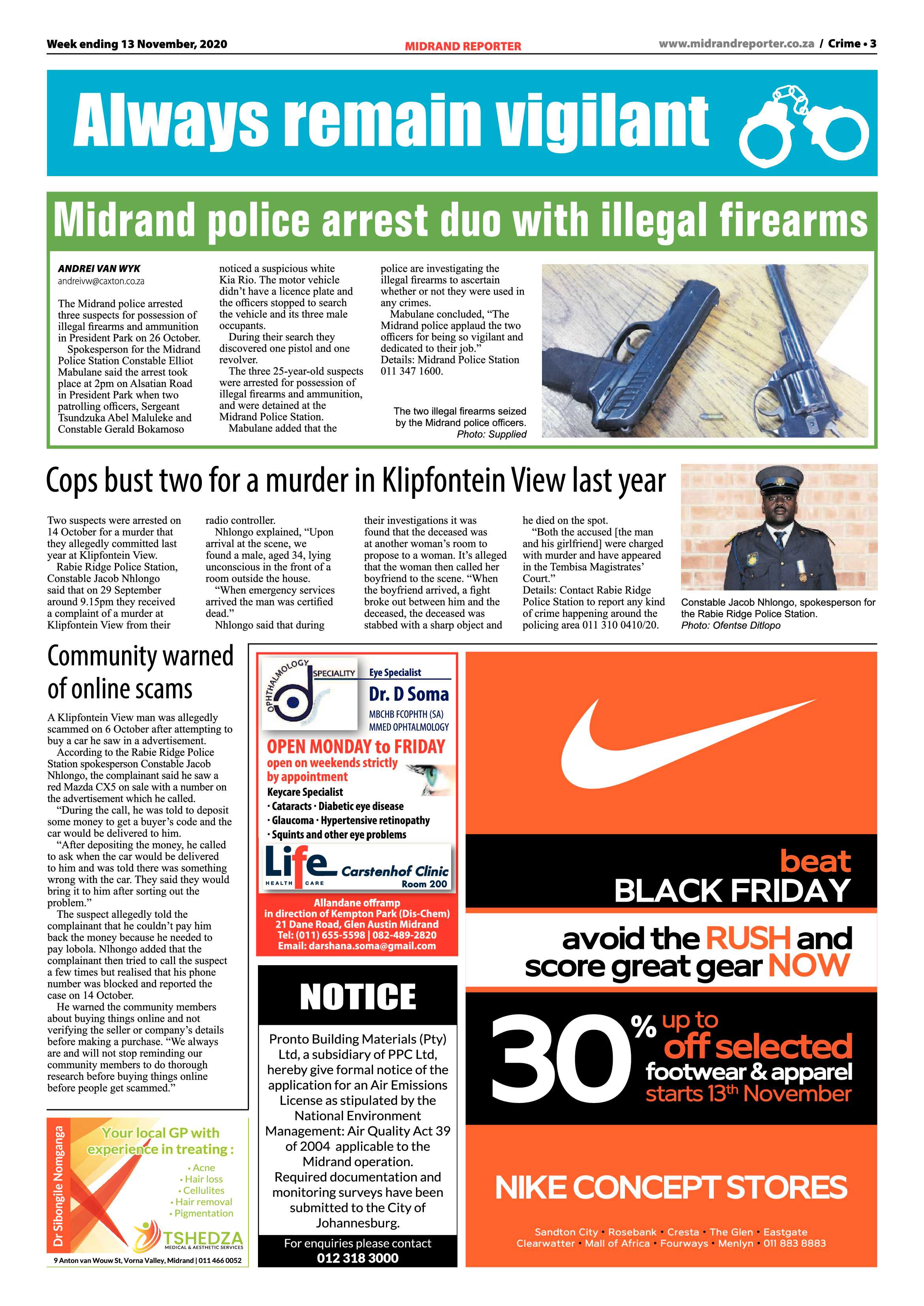 Midrand Reporter 13 November 2020 page 3