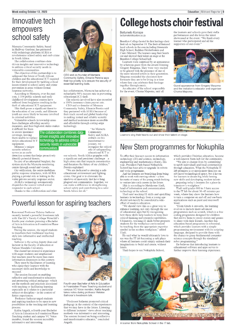 Midrand Reporter 13 October 2023 page 9