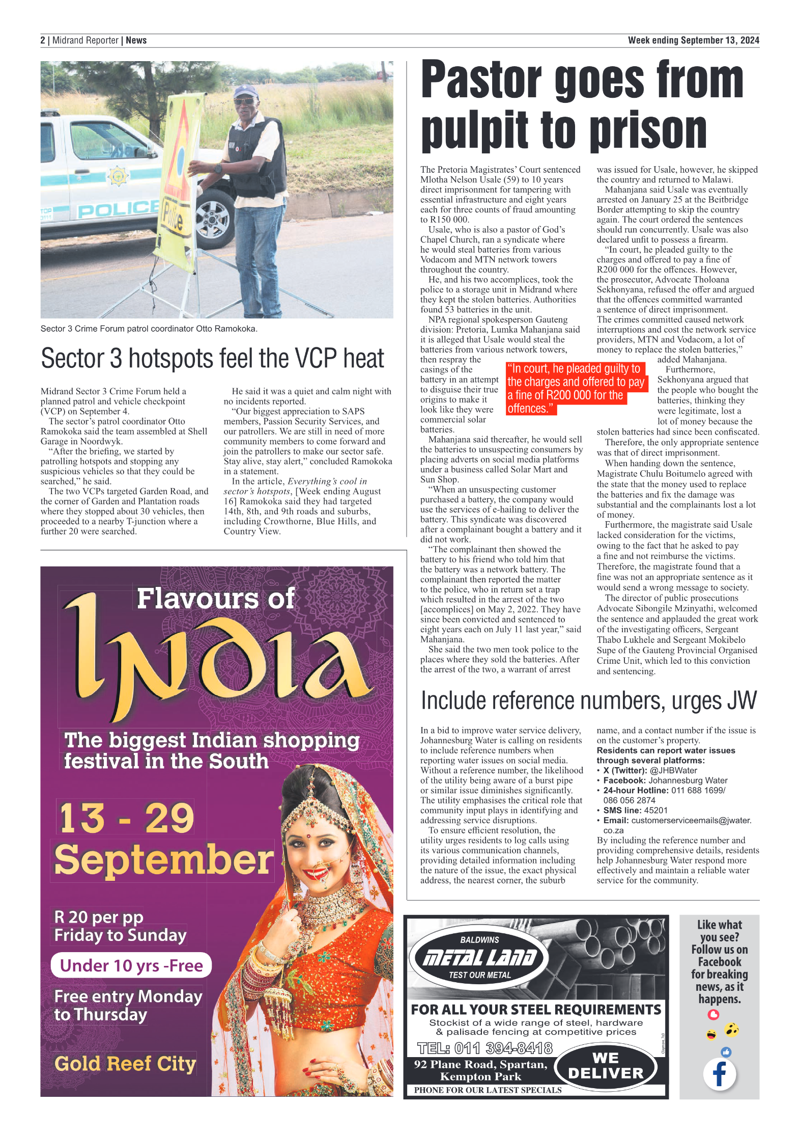 Midrand Reporter 13 September 2024 page 2