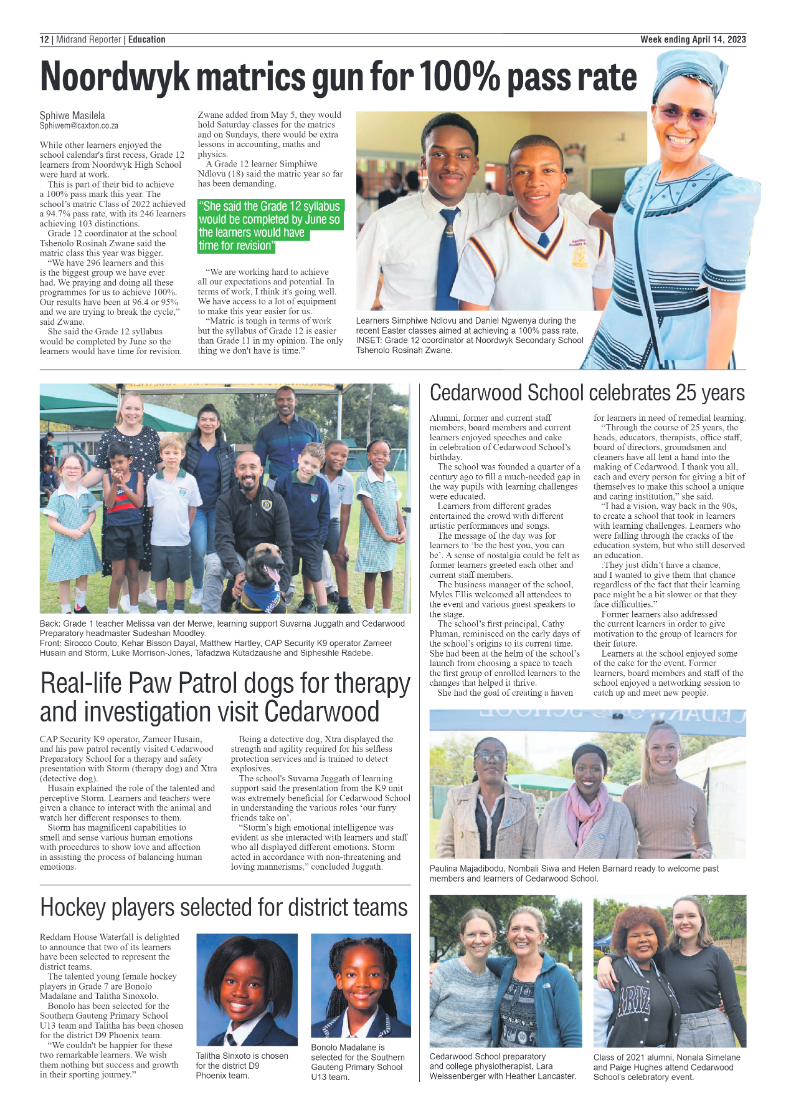 Midrand Reporter 14 April 2023 page 12