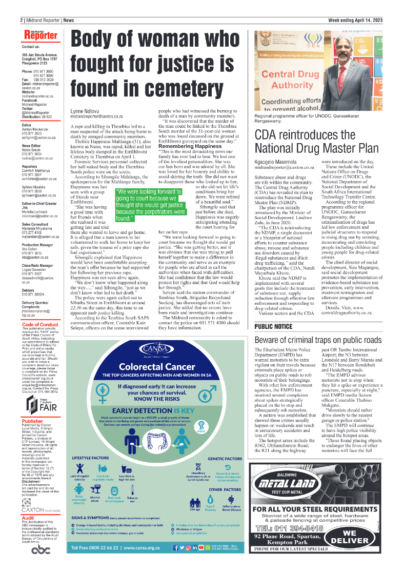 Midrand Reporter 14 April 2023 page 2