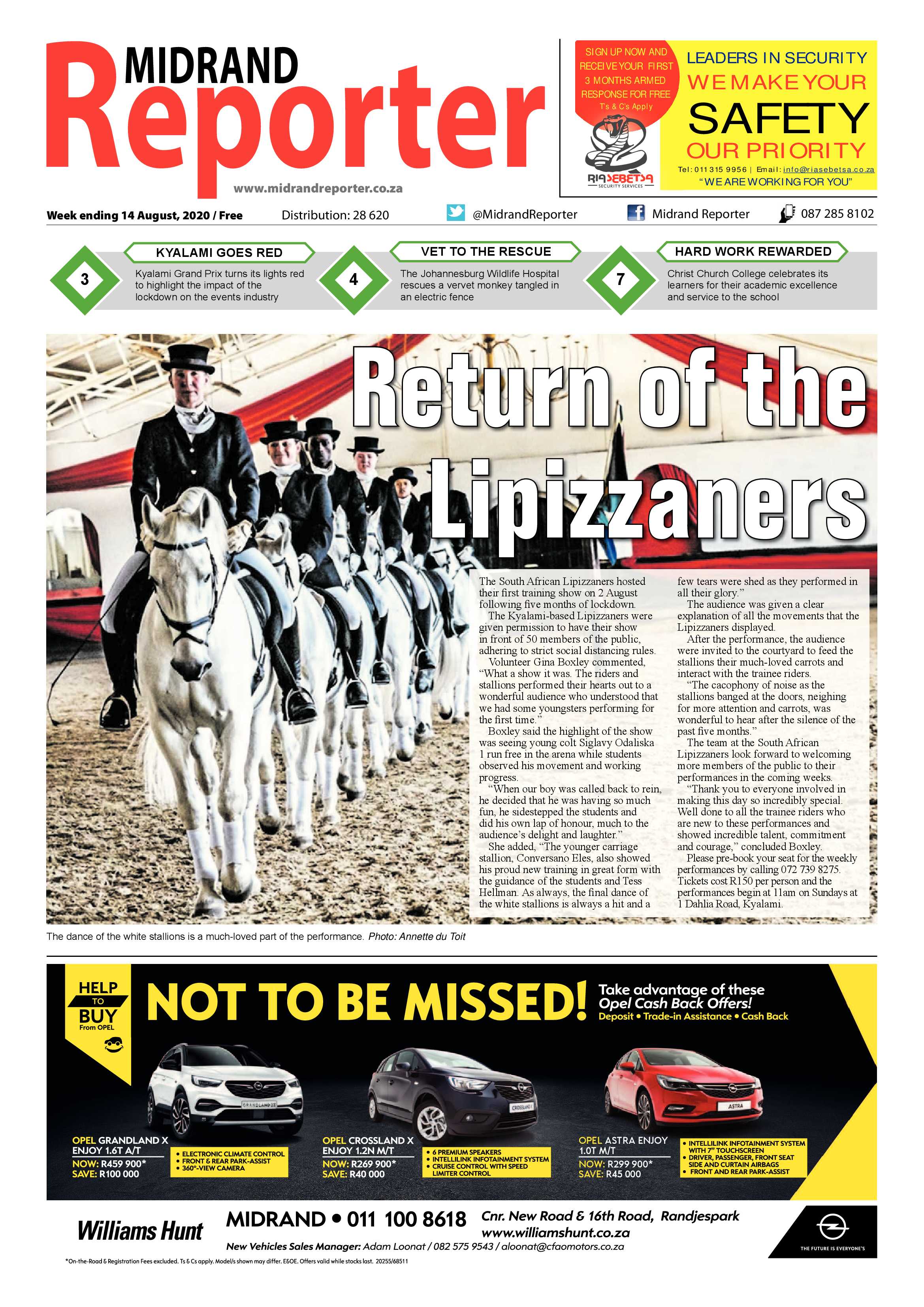 Midrand Reporter 14 August 2020 page 1
