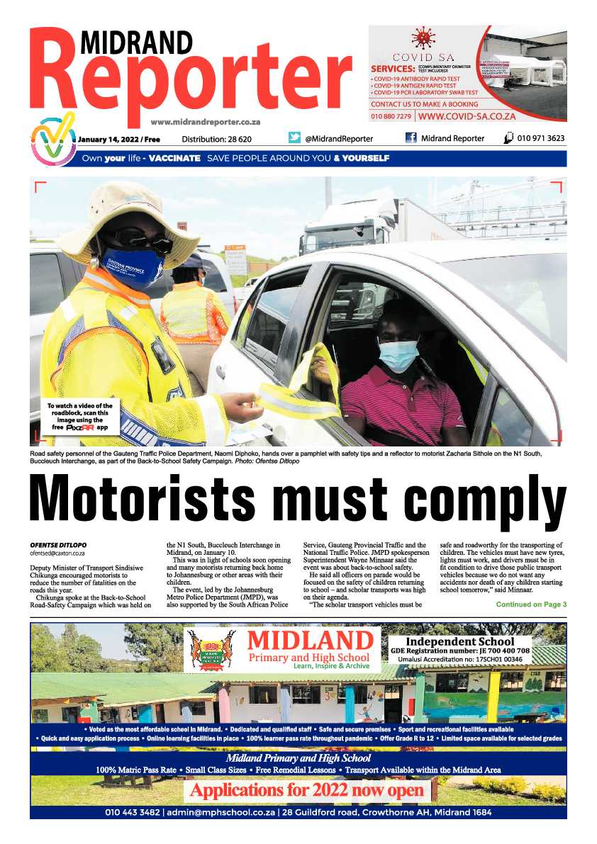 Midrand Reporter 14 January 2021 page 1