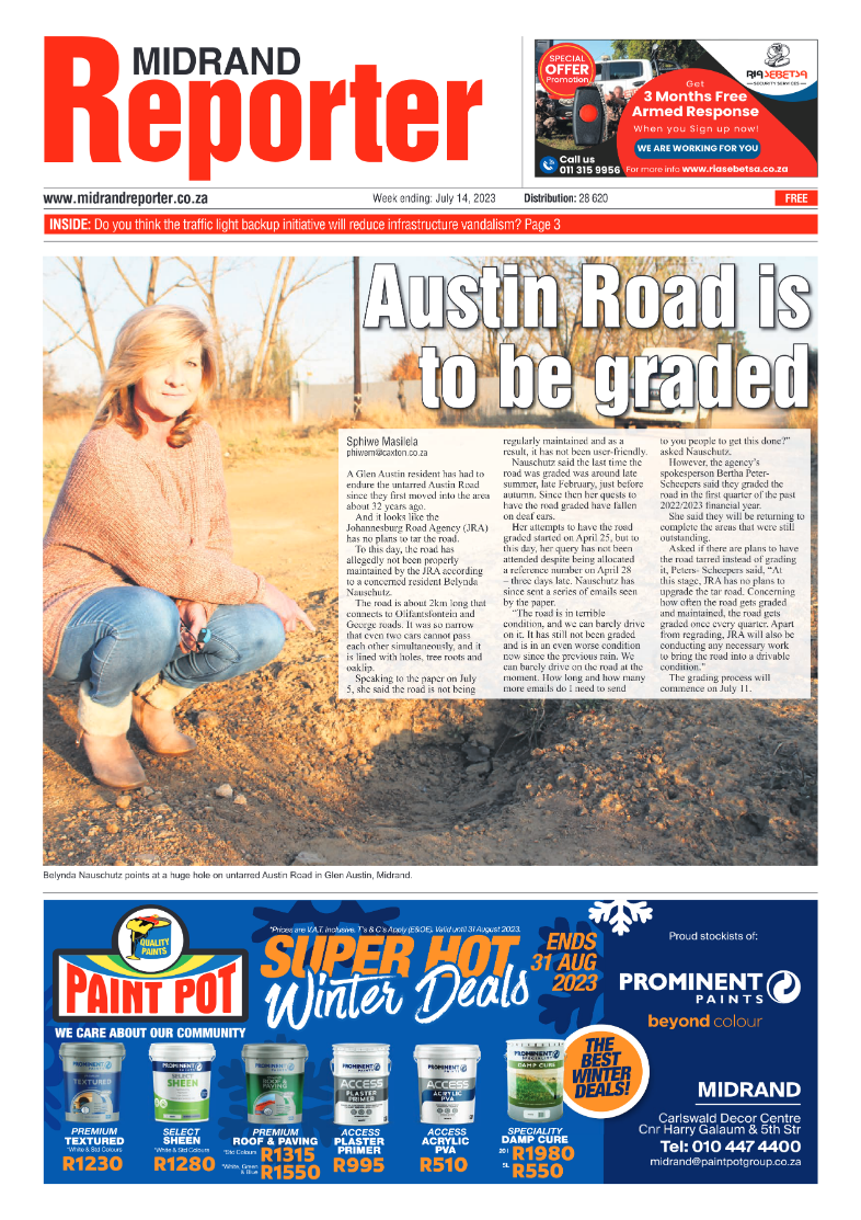 Midrand Reporter 14 July 2023 page 1