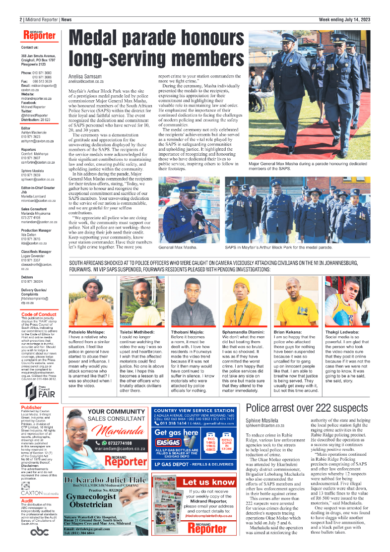 Midrand Reporter 14 July 2023 page 2