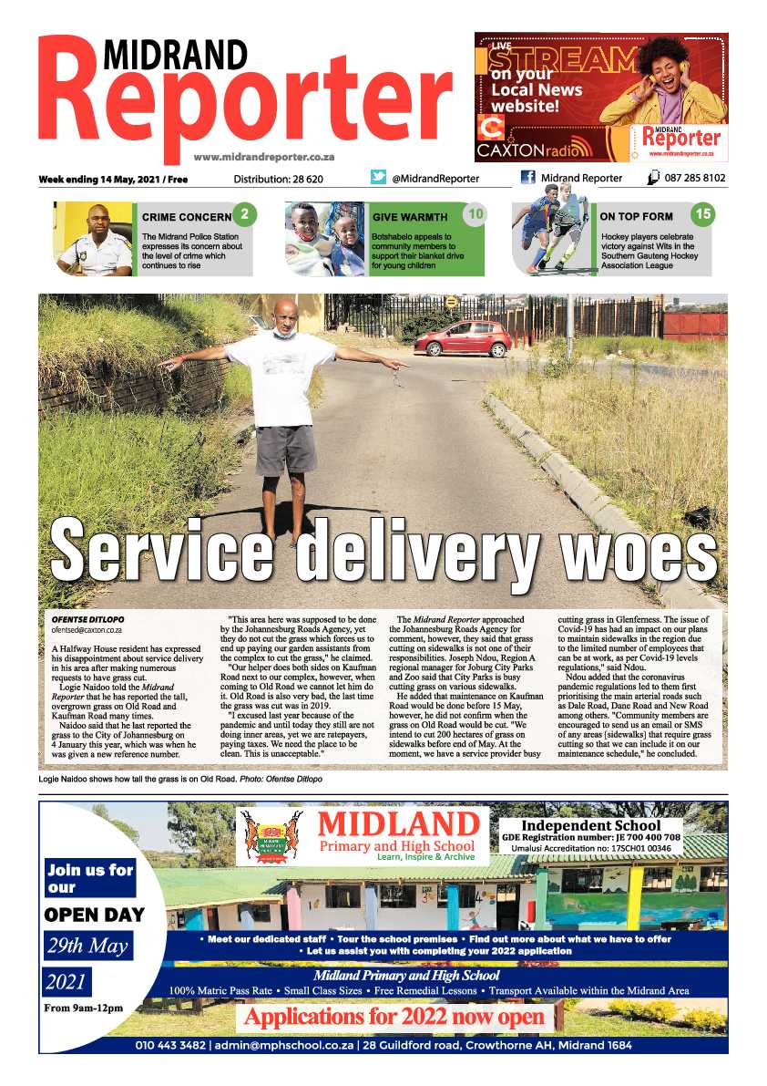 Midrand Reporter 14 May 2021 page 1