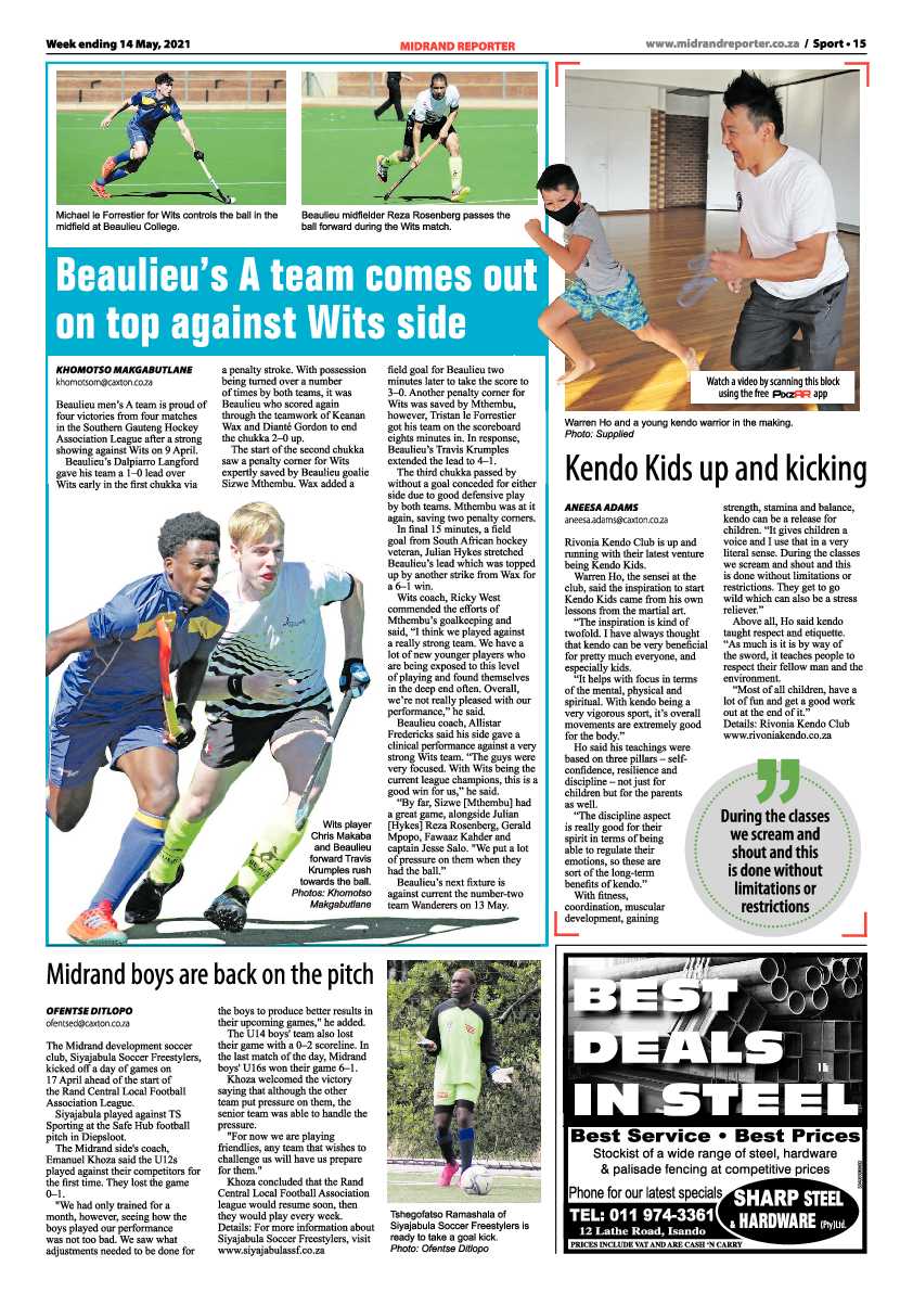 Midrand Reporter 14 May 2021 page 15