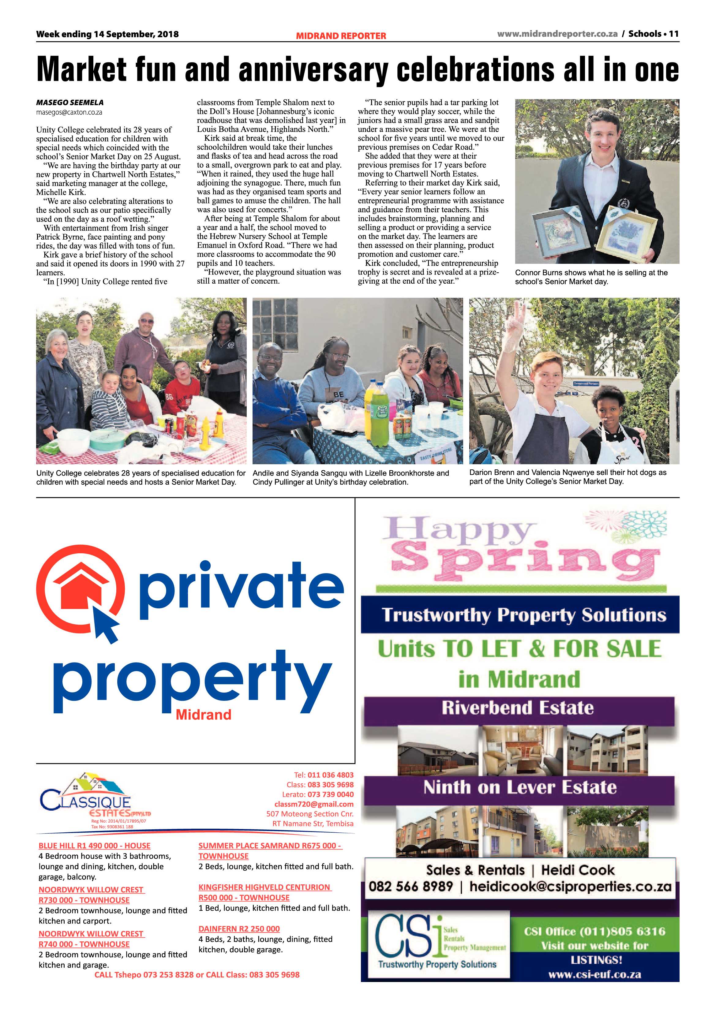 Midrand Reporter 14 September, 2018 page 11