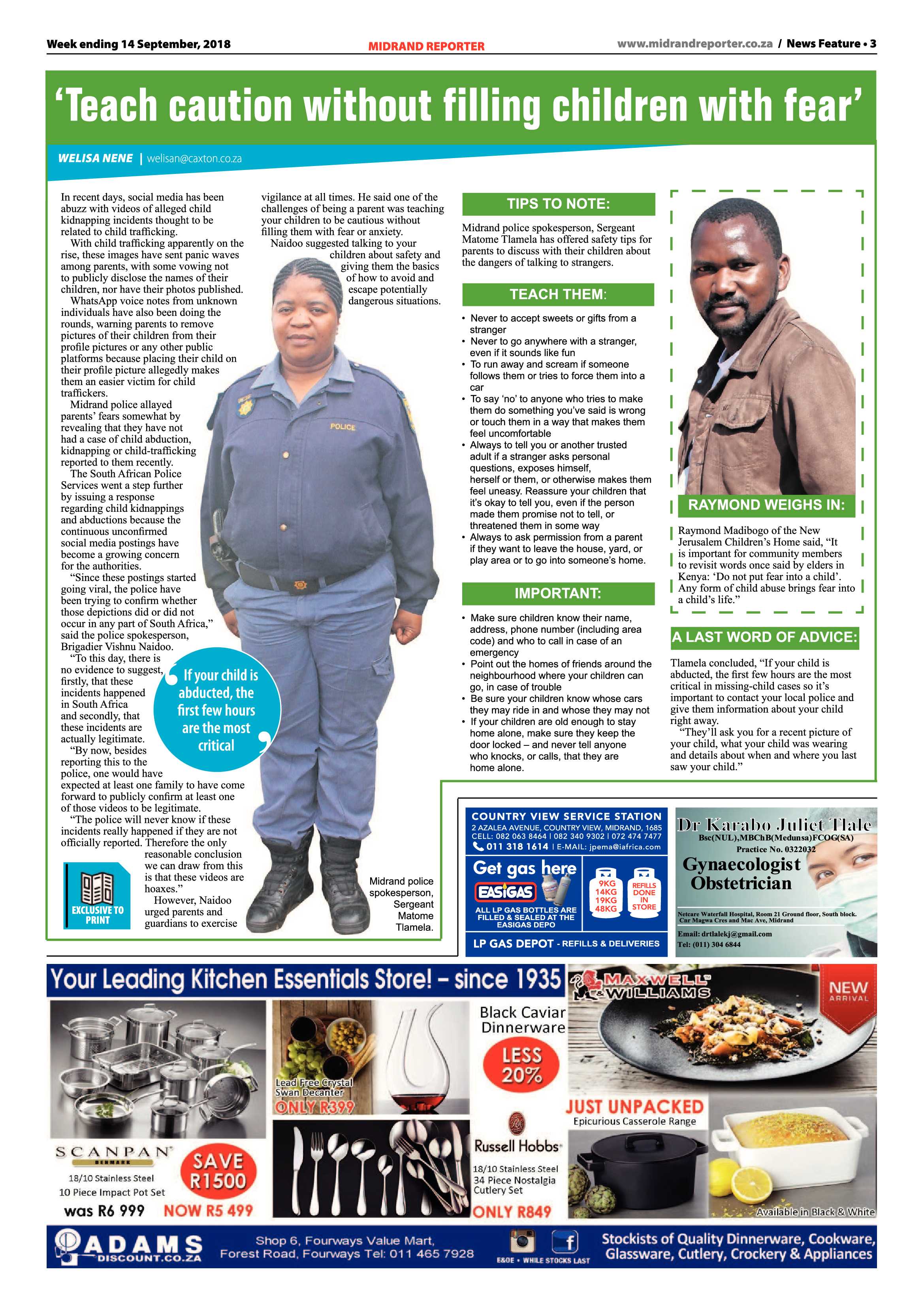 Midrand Reporter 14 September, 2018 page 3