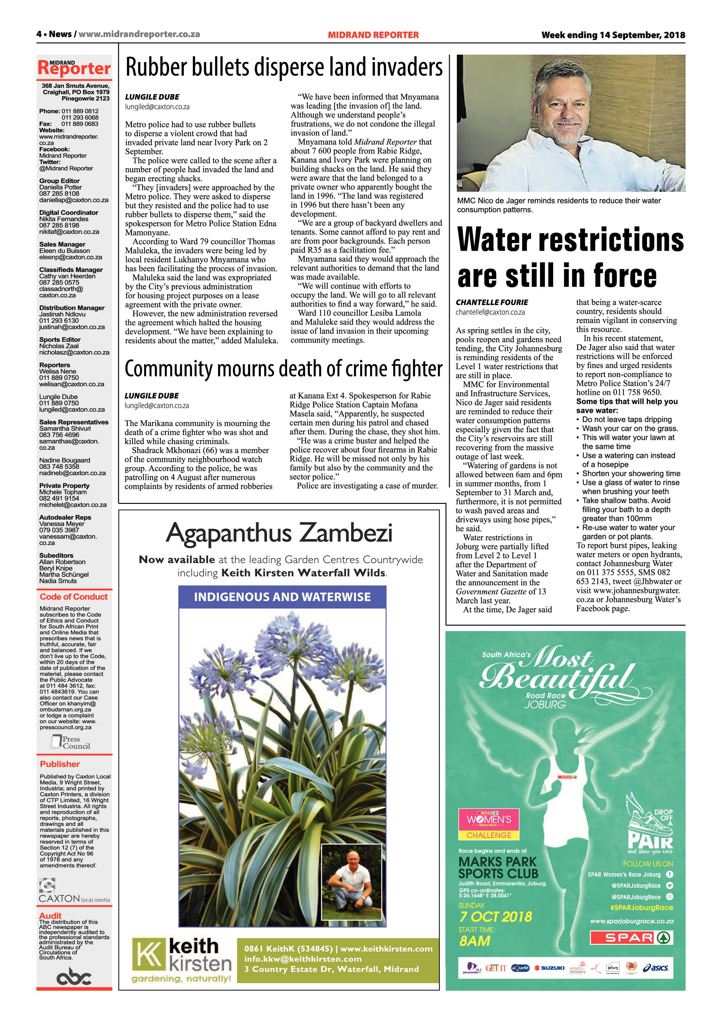 Midrand Reporter 14 September, 2018 page 4