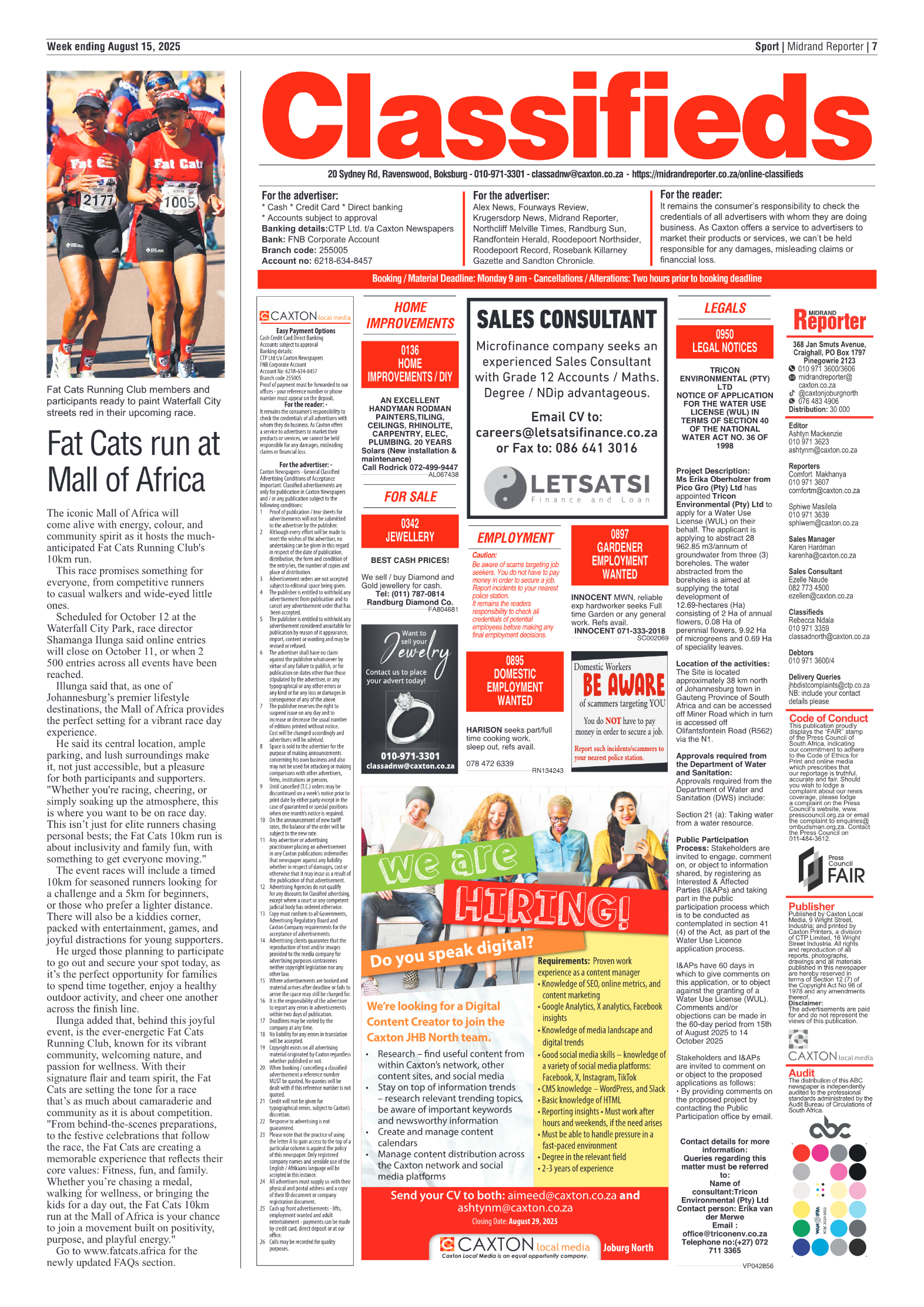 Midrand Reporter 15 August 2025 page 9