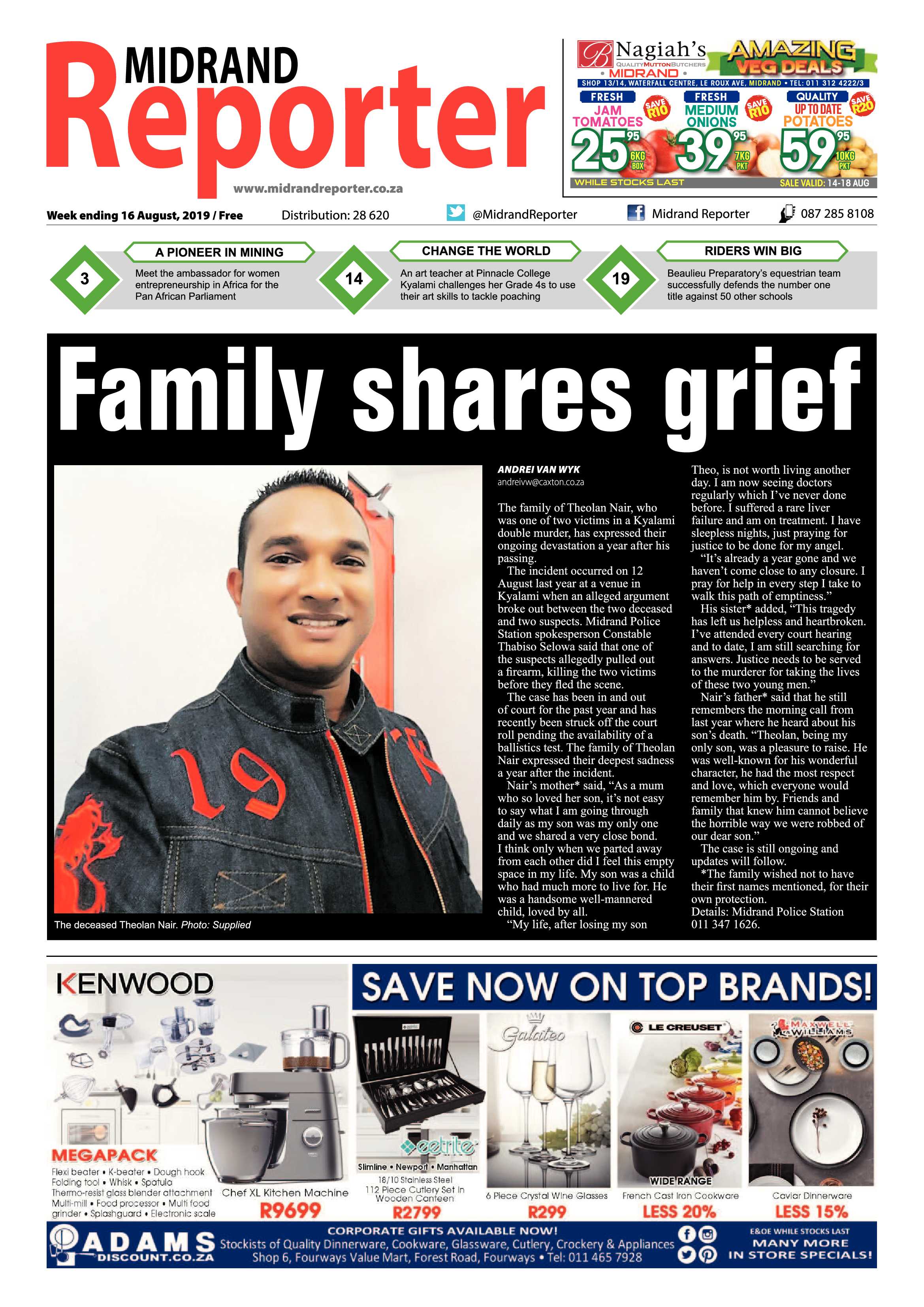 Midrand Reporter 15 August, 2019 page 1